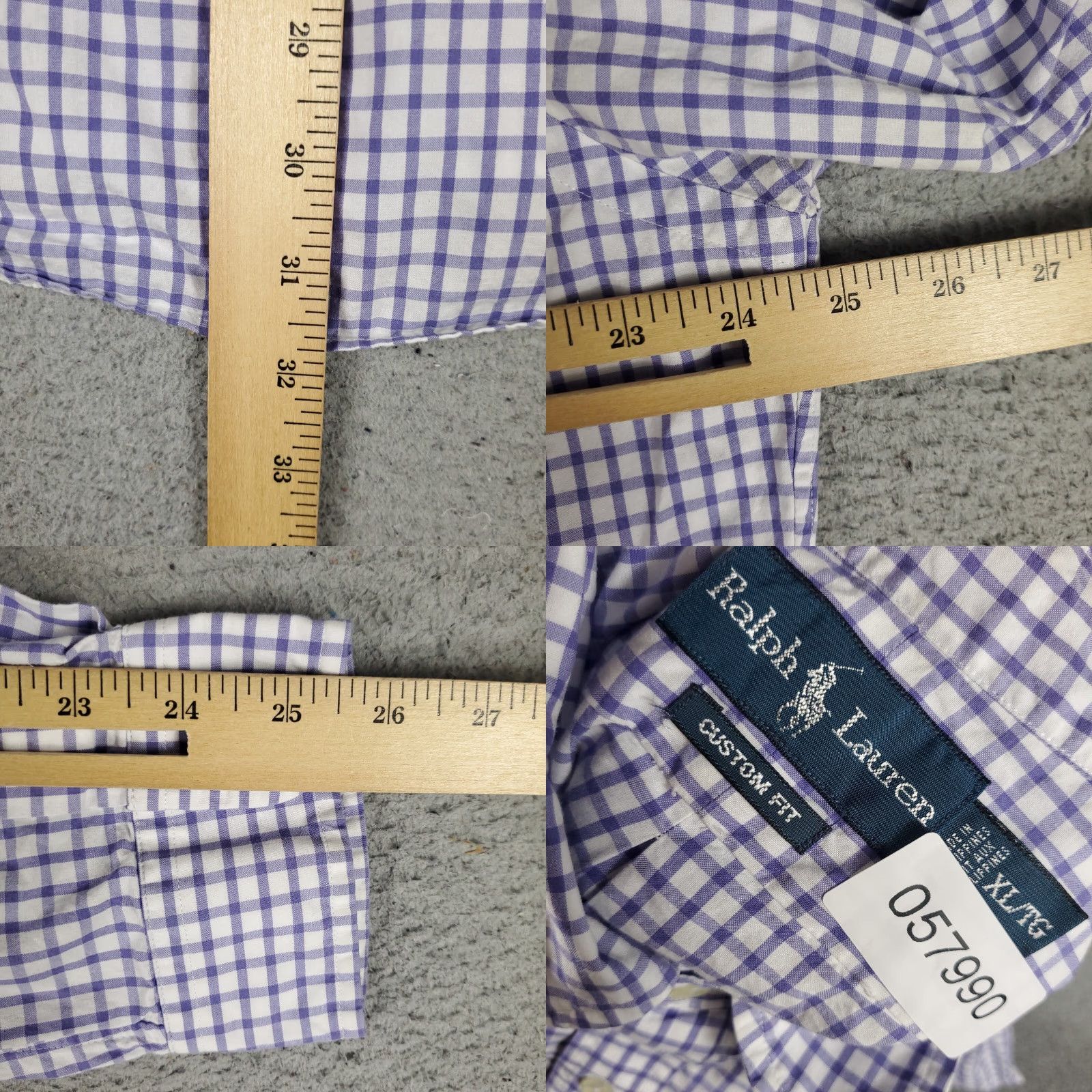 Ralph Lauren VINTAGE? No. Ralph Lauren Shirt Mens XL Purple Check Pony Casual Button Up Long Sleeve Size US XL / EU 56 / 4 - 8 Thumbnail