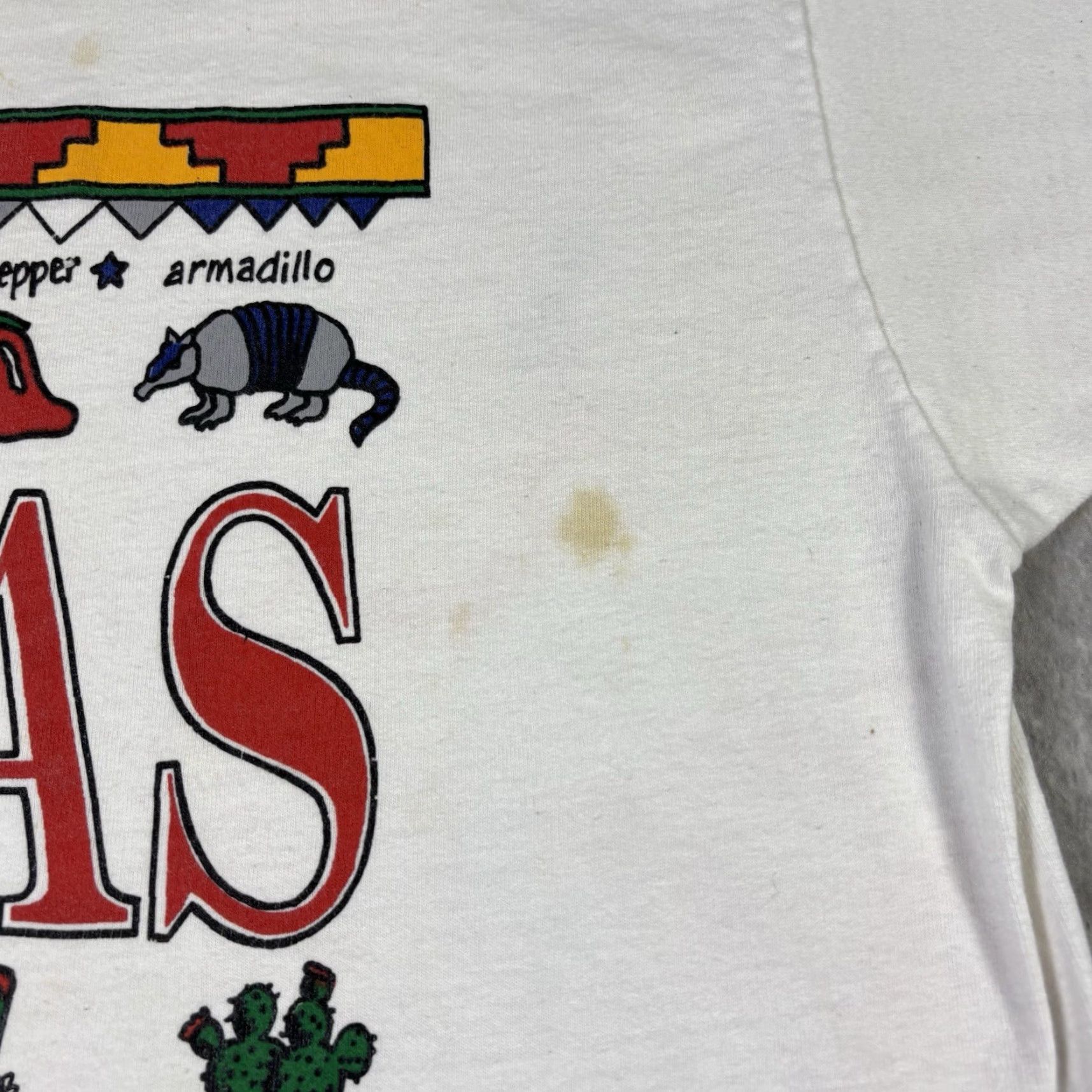 Fruit Of The Loom VINTAGE Texas Art T Shirt White Single Stitch size 3XL 90s USA Size US XXL / EU 58 / 5 - 4 Thumbnail
