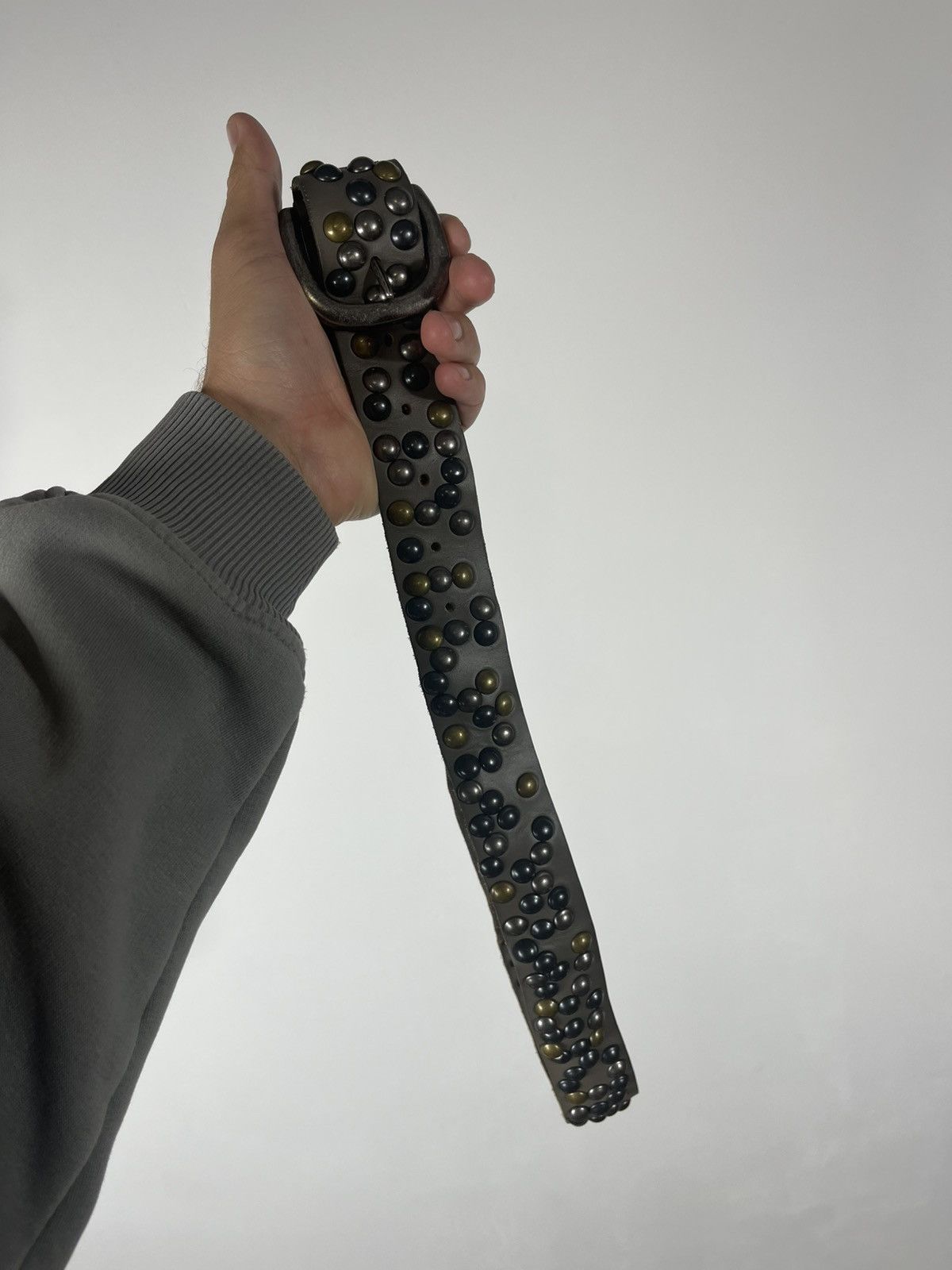 Other Avant-Garde Studded Leather Belt with Multicolor Rivets Size ONE SIZE - 7 Thumbnail