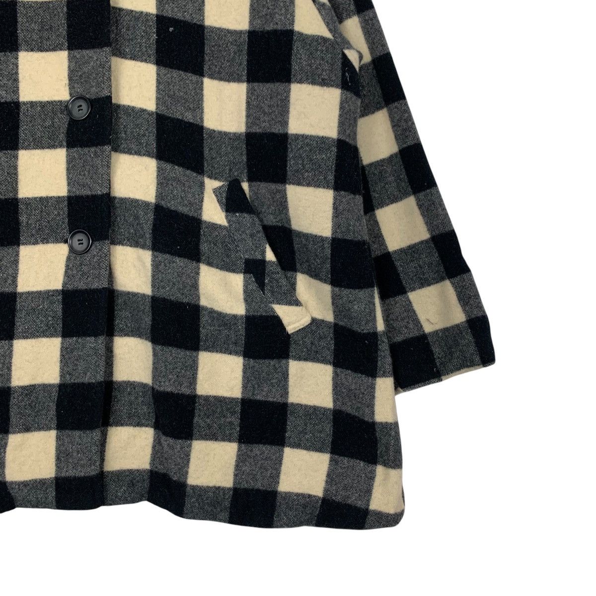 Japanese Brand SPLASH ROAD Checked Wool Coat Jacket #2265-C100 Size XL / US 12-14 / IT 48-50 - 4 Thumbnail