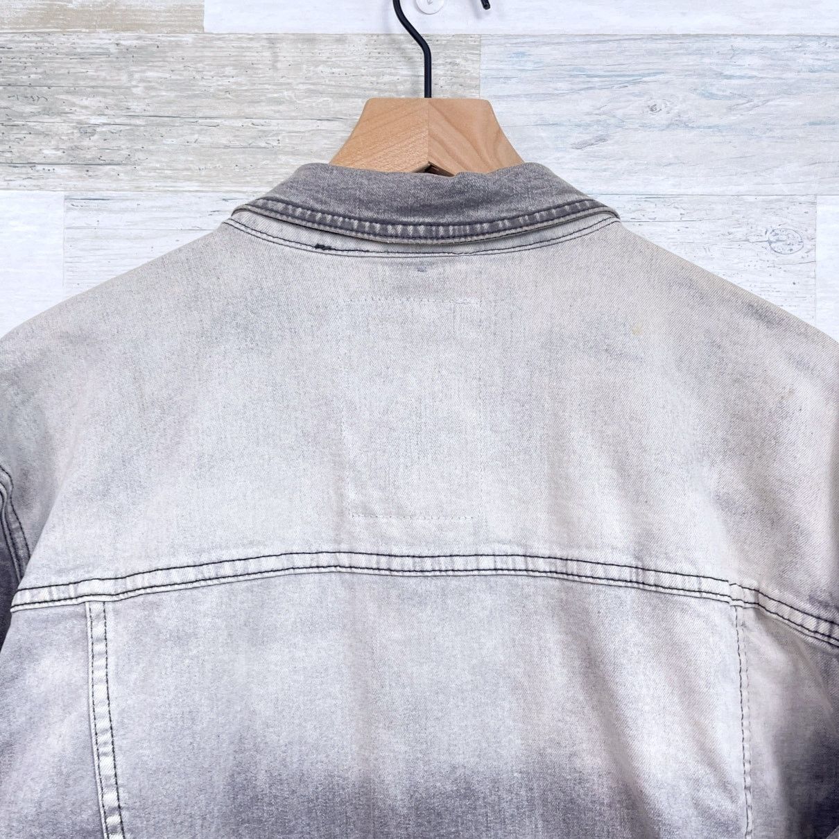 Smoke Rise Smoke Rise Denim Co Distressed Jacket Gray Mens XXL Size US XXL / EU 58 / 5 - 4 Thumbnail