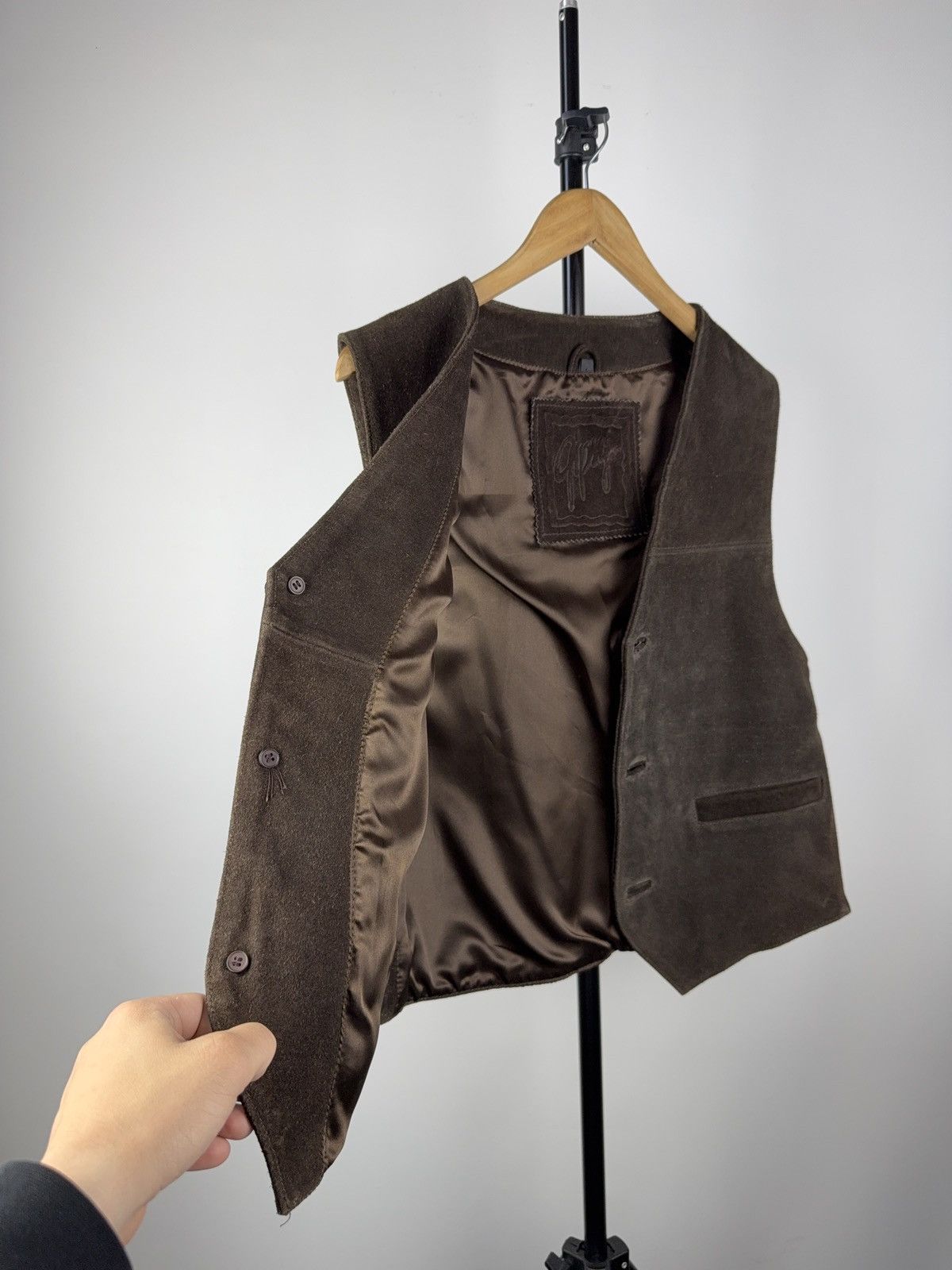 Cowboy Equipment × Leather 90s Gipsy Brown Suede Leather Vest Western Vintage Germany Size US S / EU 44-46 / 1 - 3 Thumbnail