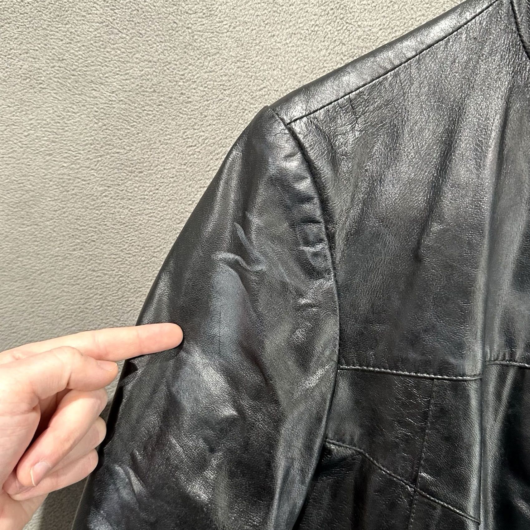 Faded Glory Faded Glory Leather Jacket Womens L Black Moto Mock neck Cafe Racer GUC Size L / US 10 / IT 46 - 6 Thumbnail