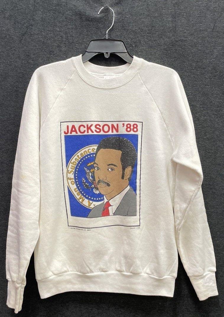 Vintage Vintage 1988 Jesse Jackson Campaign Sweatshirt Size US L / EU 52-54 / 3 - 1 Thumbnail