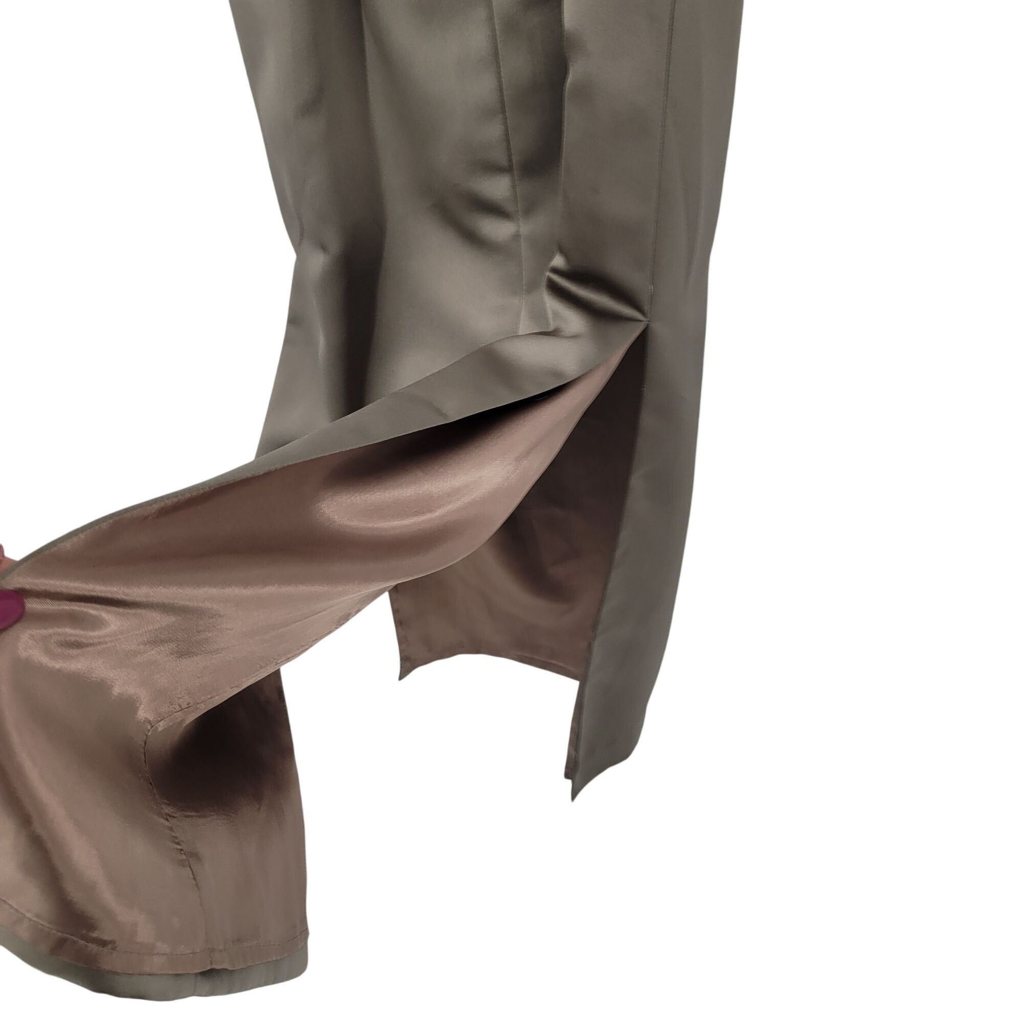 Vintage Vintage Womens Satin Sheath Gown Side Slit Size XS Taupe Neu Size XS / US 0-2 / IT 36-38 - 8 Thumbnail