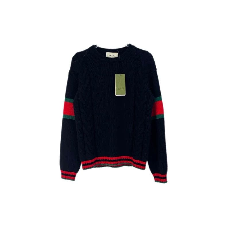 Gucci Gucci Black classic red and green contrast wool sweater 250 Size US XS / EU 42 / 0 - 1 Thumbnail