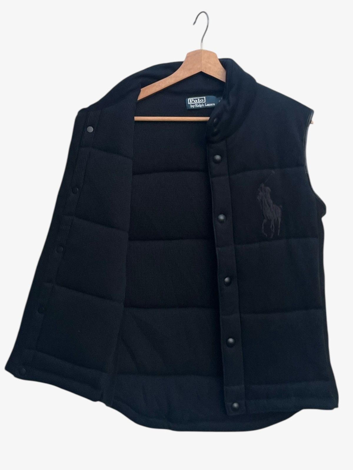 Polo Ralph Lauren Polo Ralph Lauren Puffer Vest Big Pony Leather Trims Black Size US S / EU 44-46 / 1 - 2 Thumbnail