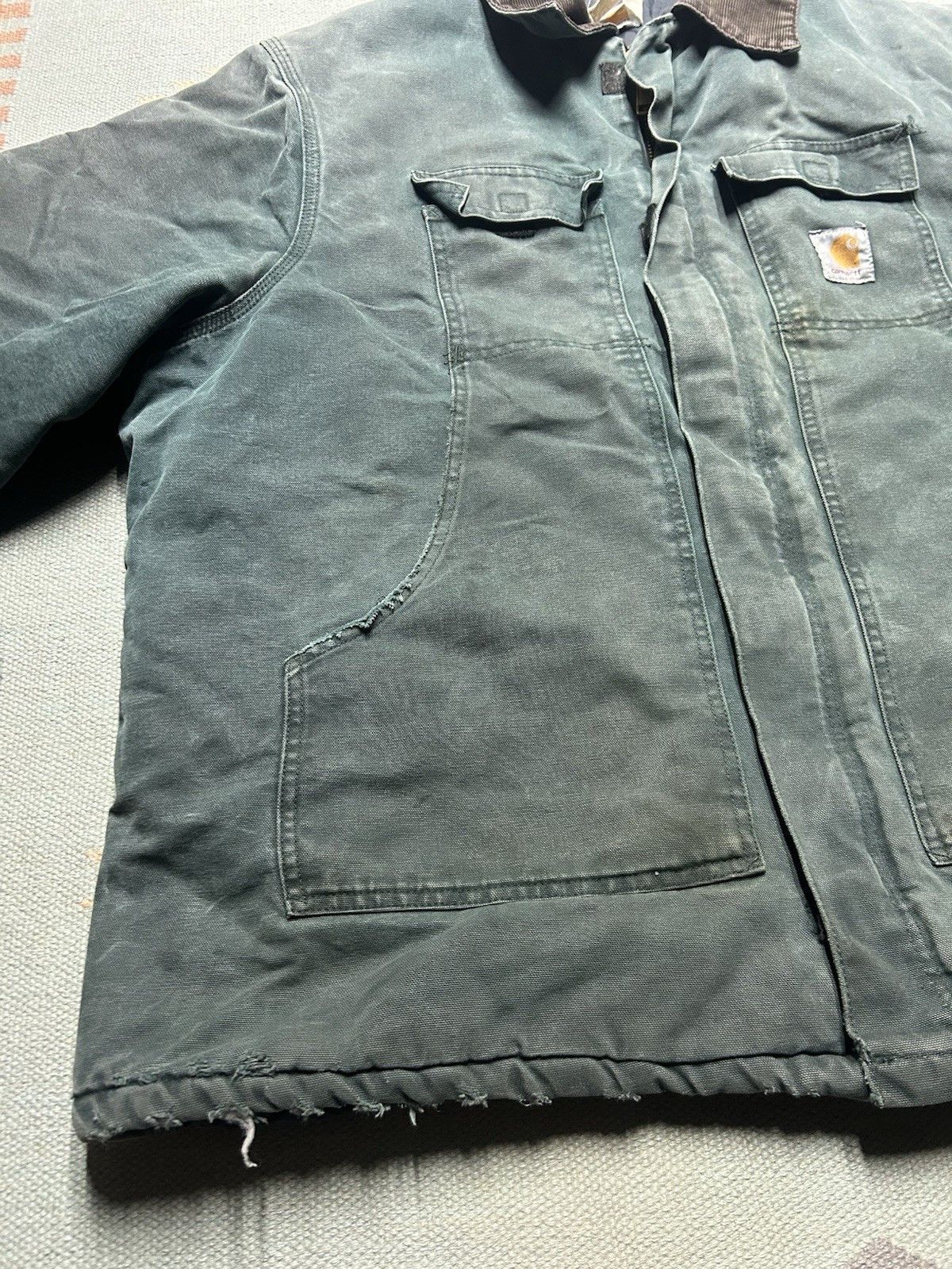 Vintage Vtg Carhartt J22 HTG Arctic Work Jacket Hunter Green Fade XL Size US XL / EU 56 / 4 - 4 Thumbnail