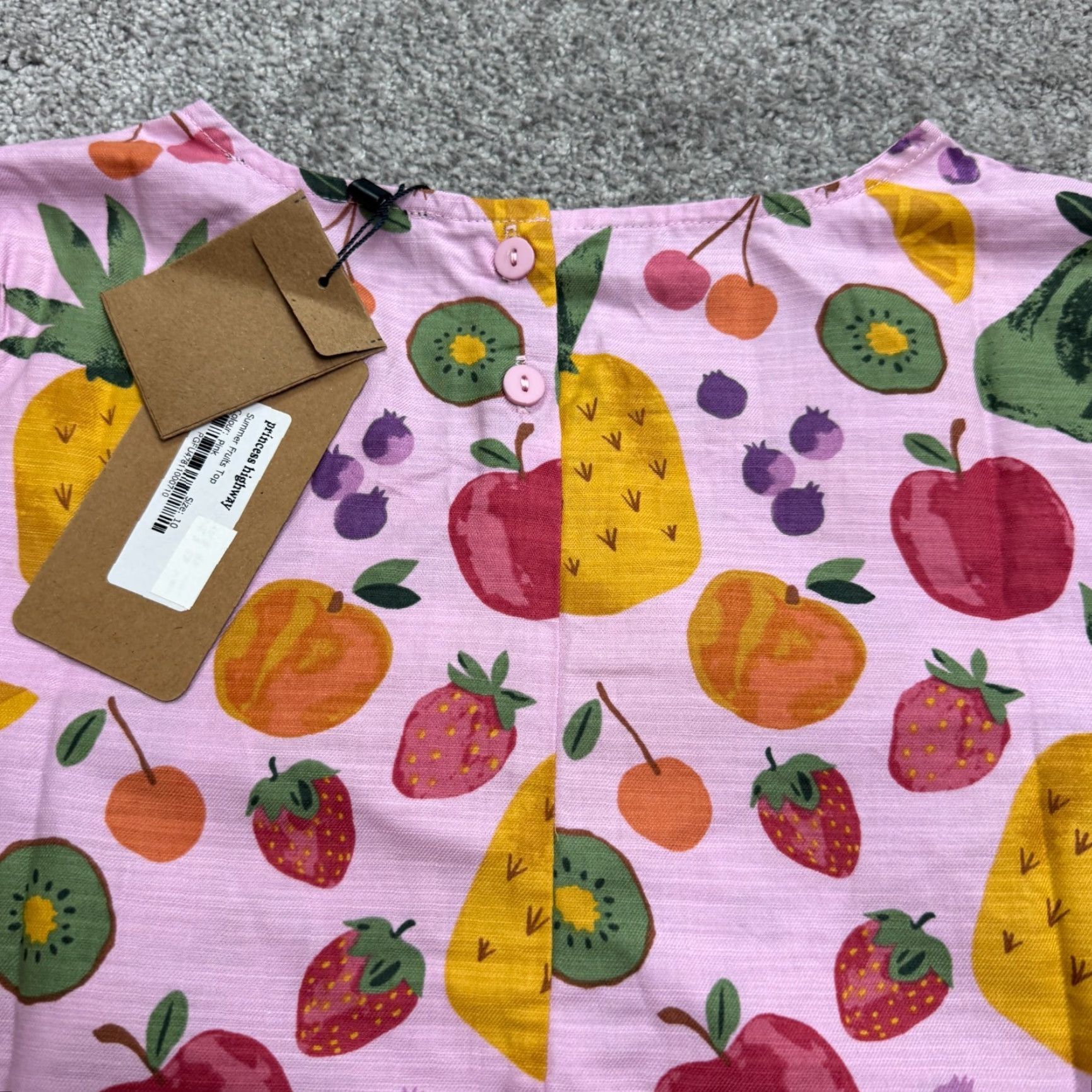 Vintage Princess Highway Pink Fruit Blouse Women's Size 6 Short Sleeve Casual Top NWT Bohemian Size M / US 6-8 / IT 42-44 - 3 Thumbnail