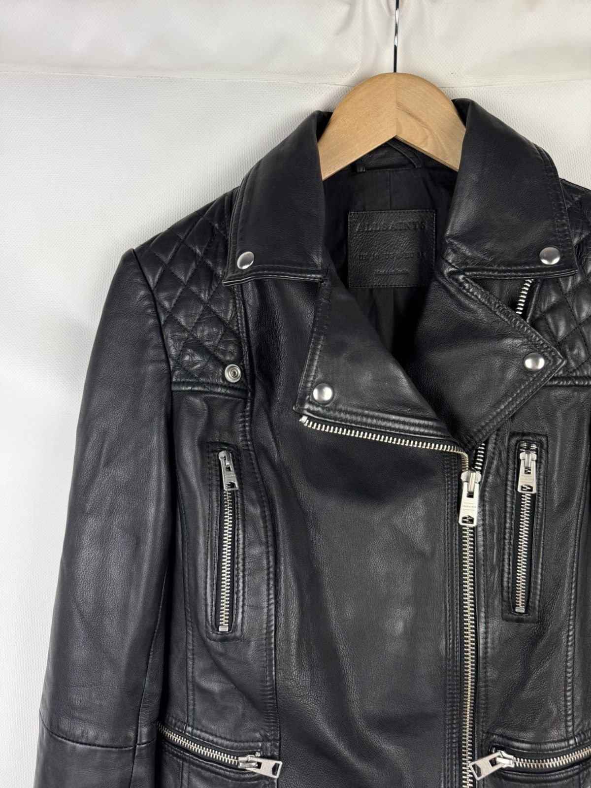Allsaints Allsaints Catch Biker Ladies Leather Full Zip Jacket Size M / US 6-8 / IT 42-44 - 2 Thumbnail