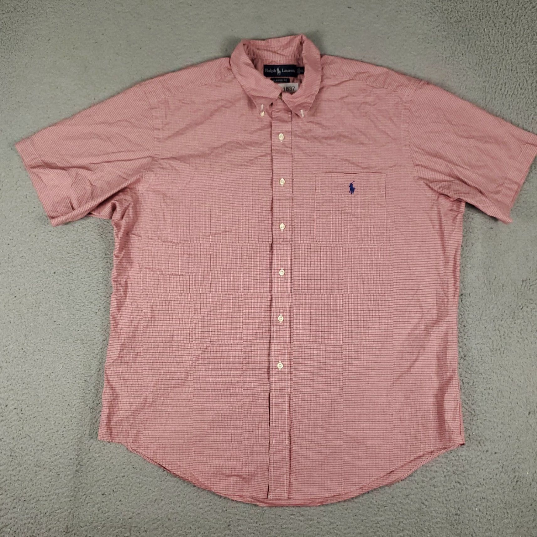Ralph Lauren VINTAGE Ralph Lauren Shirt Men XL Red Plaid Cotton Casual Button-Up Short Sleeve Mens Size US XL / EU 56 / 4 - 3 Thumbnail