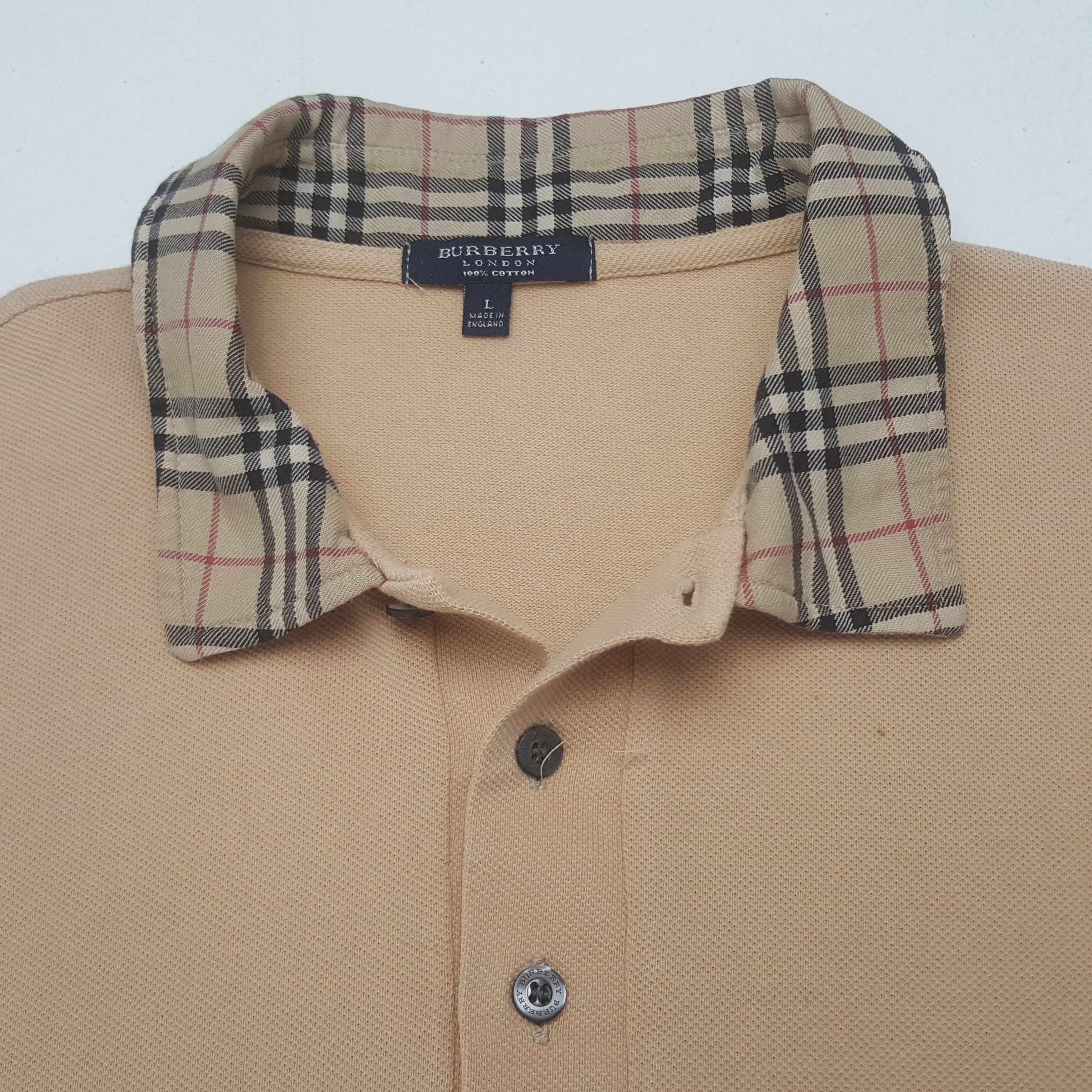 Burberry × Vintage Vintage Burberry London Nova Check Collar Polos Shirt Size US L / EU 52-54 / 3 - 4 Thumbnail