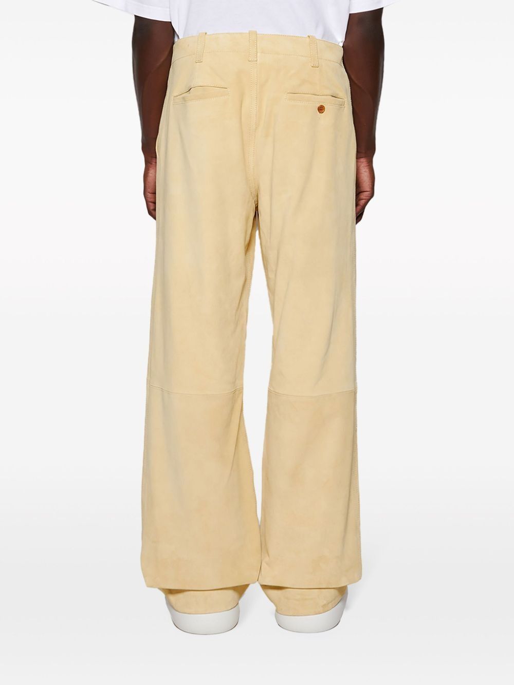 Marni oc11z0525 Wide-Leg Suede Trousers in Beige Size US 36 / EU 52 - 2 Thumbnail