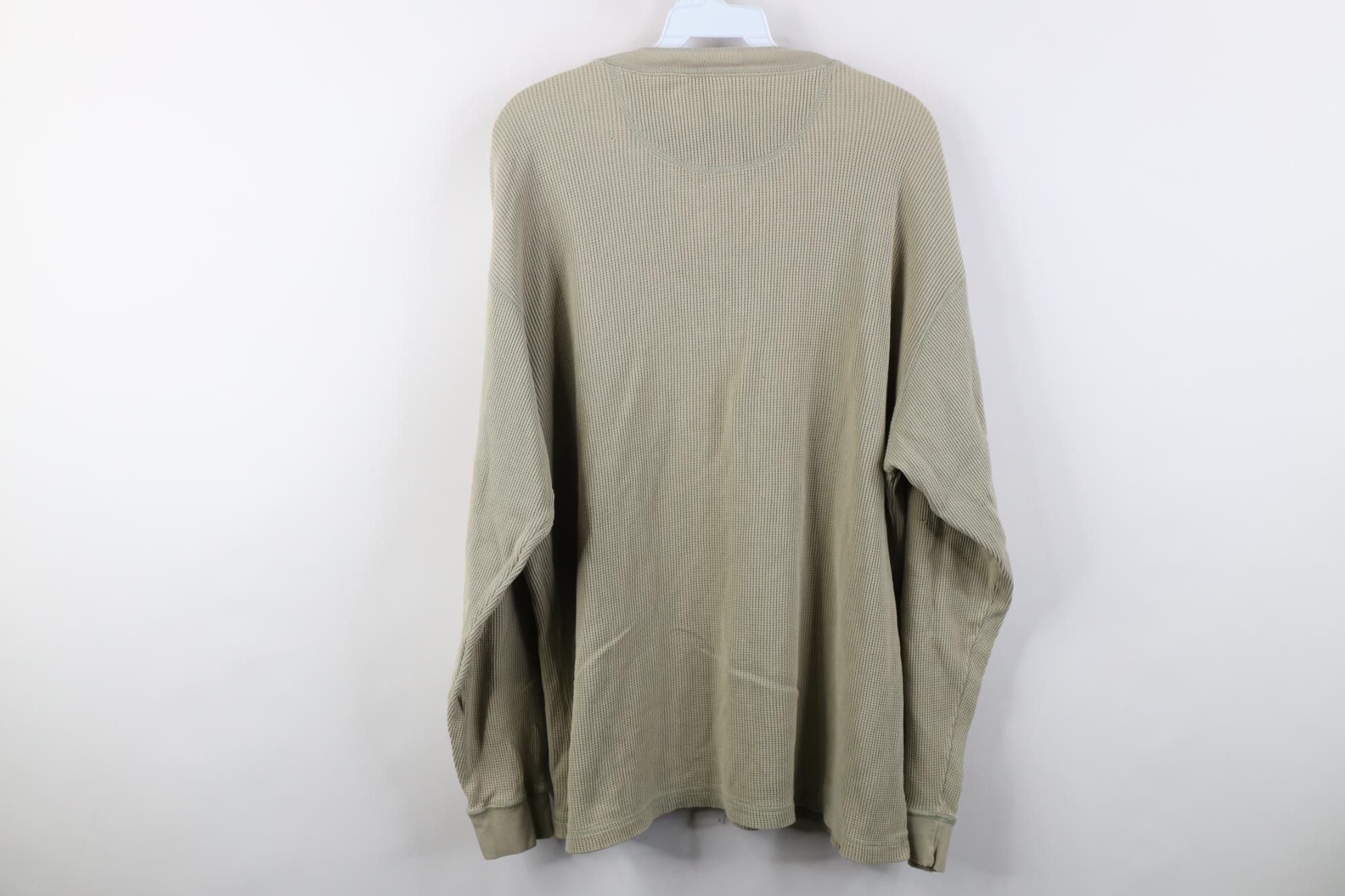 Vintage Vintage 90s Streetwear Thermal Waffle Knit Henley T-Shirt Size US L / EU 52-54 / 3 - 15 Thumbnail