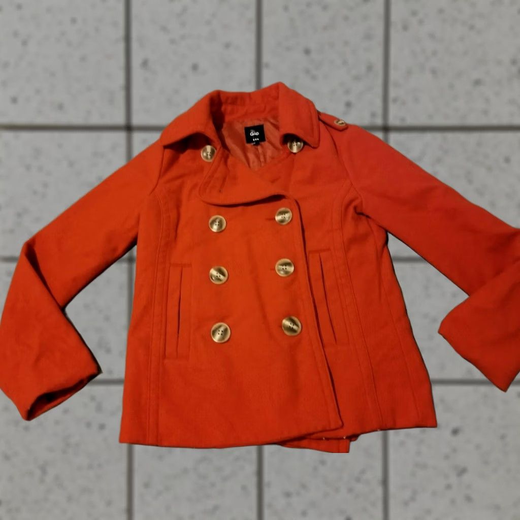 Gap VINTAGE Gap Peacoat Jacket XS Orange Womens Size XS / US 0-2 / IT 36-38 - 1 Thumbnail