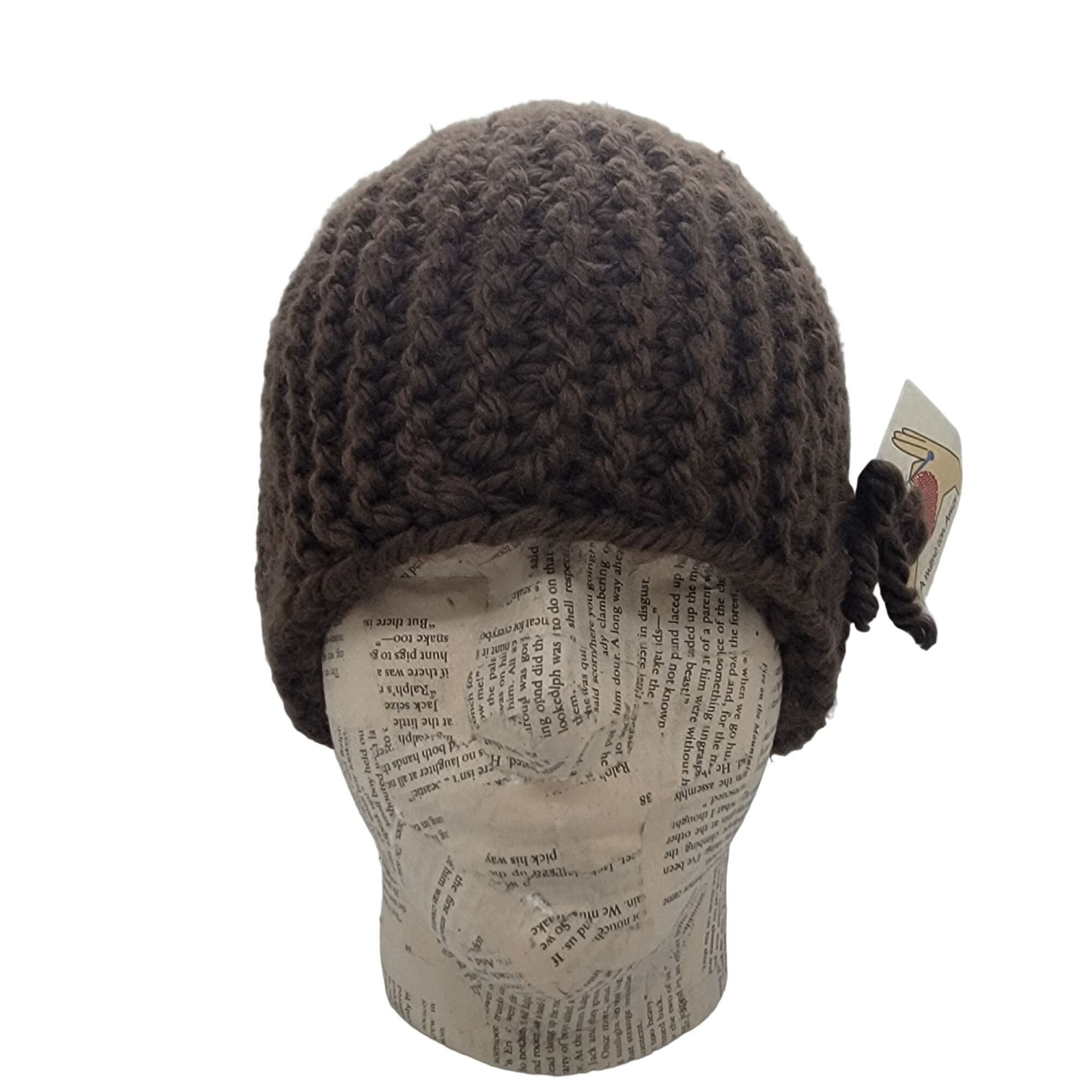 Other ⭐Handmade Crochet Beanie Hat Knit Brown Chunky Style Warm Wi Size ONE SIZE - 2 Thumbnail