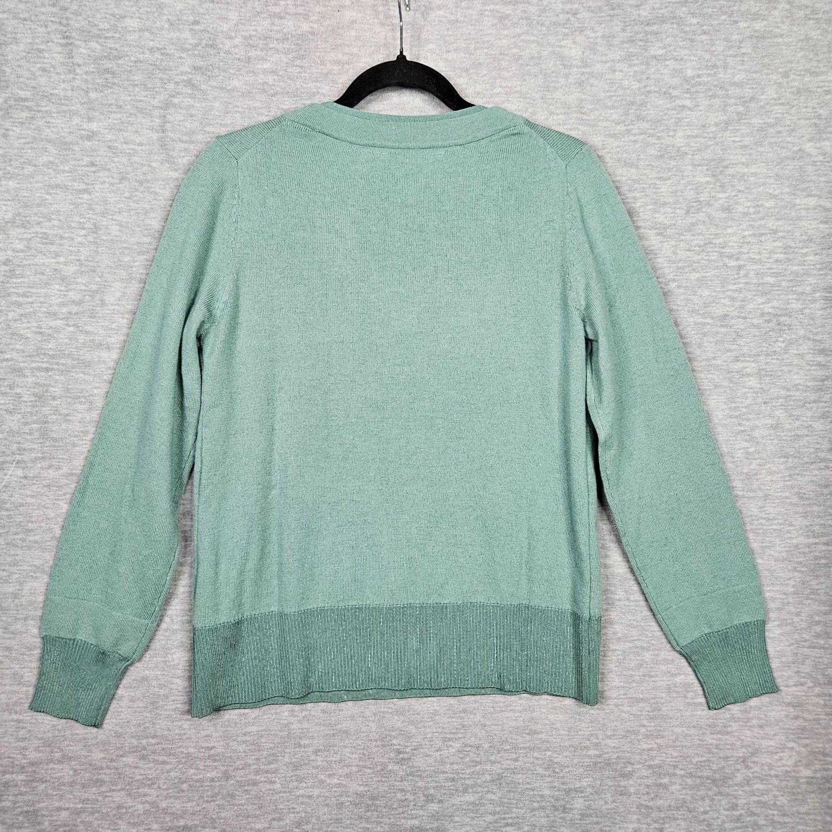 Soft Surroundings Soft Surroundings Women's Sage Green V-Neck Sweater Cardigan Size S Size S / US 4 / IT 40 - 2 Thumbnail