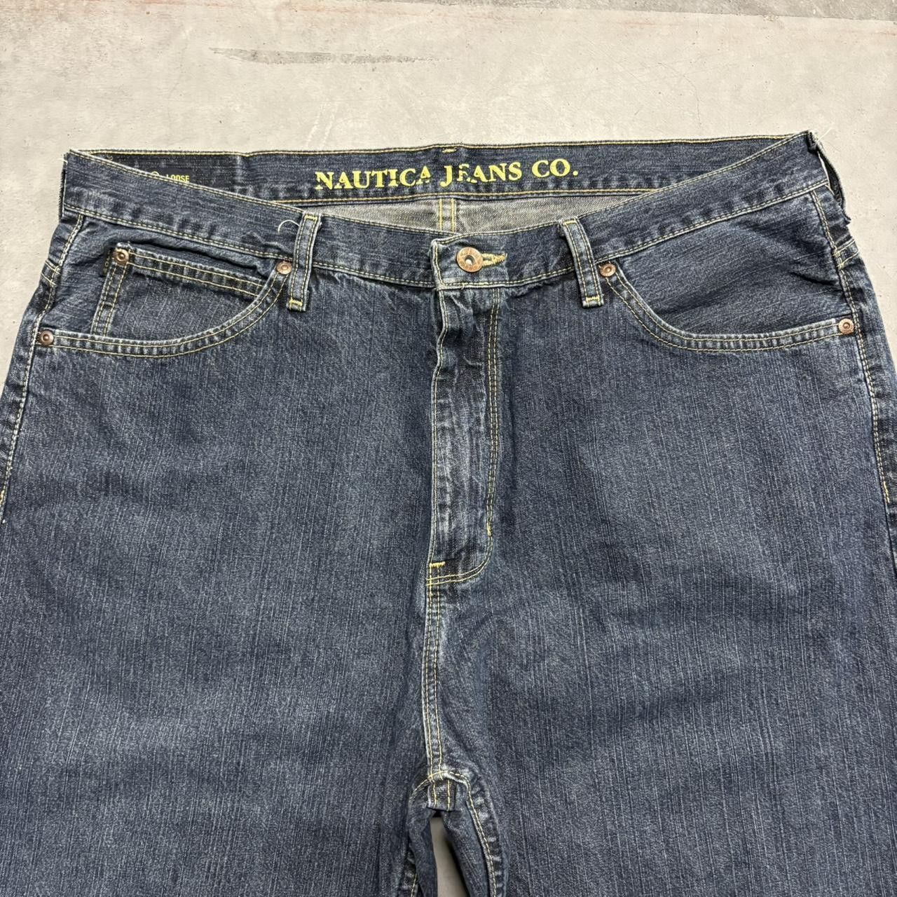 Nautica Crazy Vintage Y2K/2000s Super Baggy WideLeg Nautica Dark Wash Denim Jeans! Size US 36 / EU 52 - 4 Thumbnail