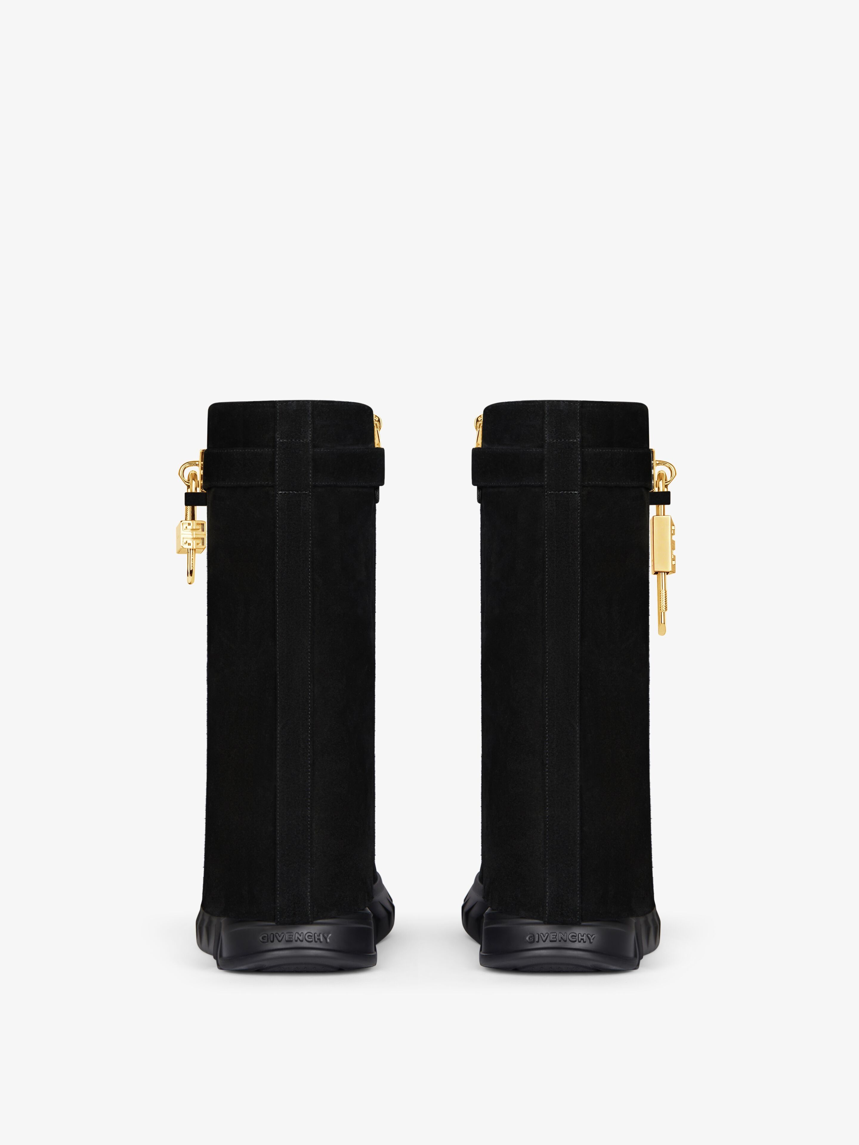 Givenchy o1srvl11e0525 Shark Lock Ankle Boots Biker Low Wedge Black Size US 6 / IT 36 - 7 Thumbnail