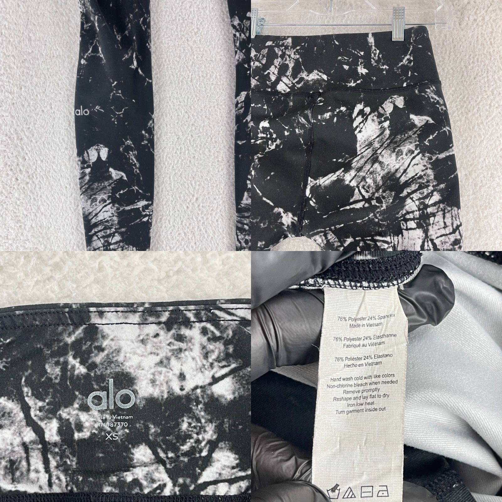 Alo Alo Yoga Airbrush Leggings Womens XS Black Pull On Stretch Gym Athletic Size 26" / US 2 / IT 38 - 9 Thumbnail