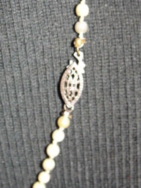 Designer Graduated Cultured Pearl Necklace with Silver Filigree Clasp Size ONE SIZE - 3 Thumbnail