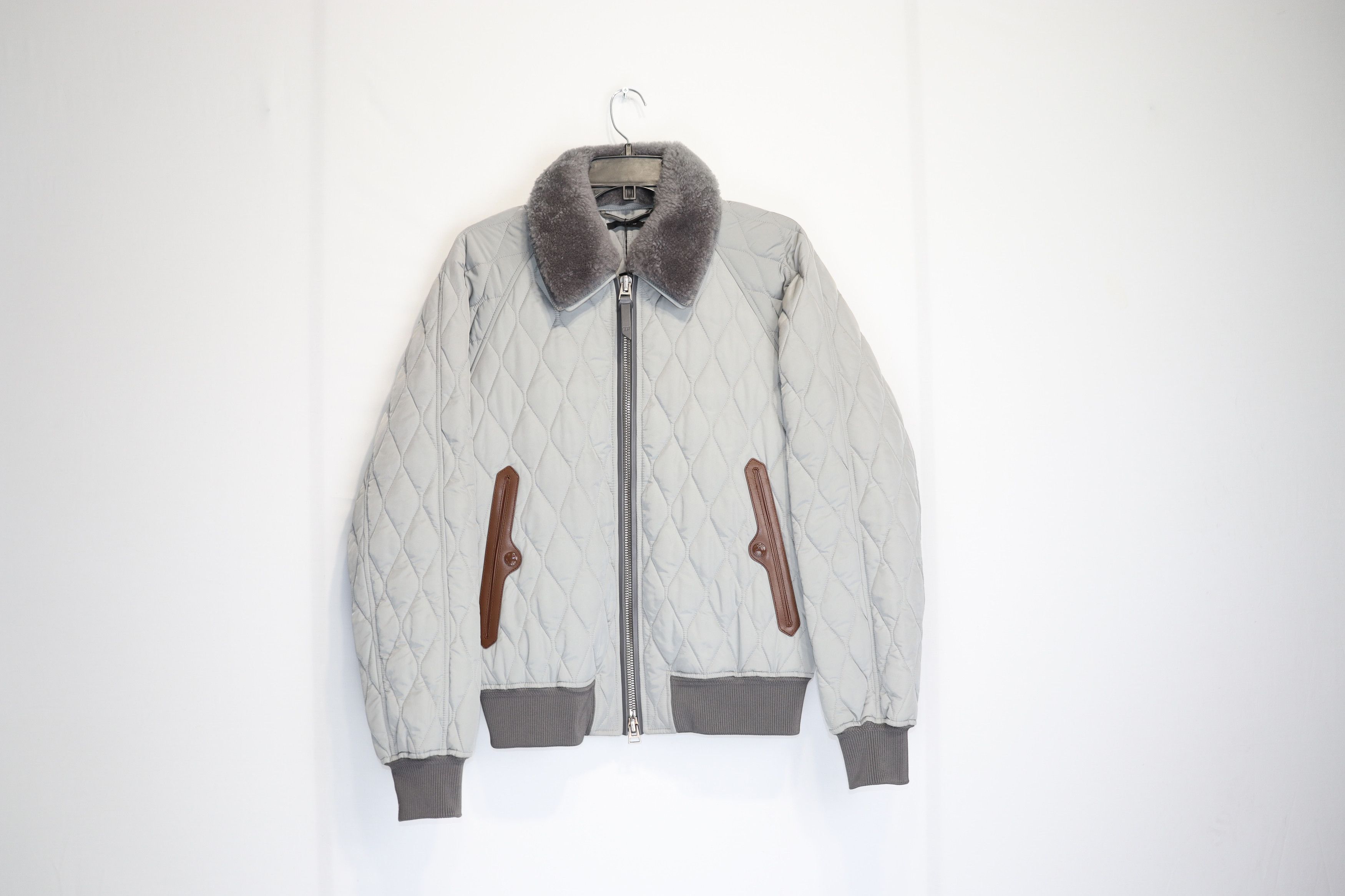 Tom Ford o1rshd1 Quilted Padded Blouson Jacket With Shearling Collar Size US M / EU 48-50 / 2 - 1 Thumbnail
