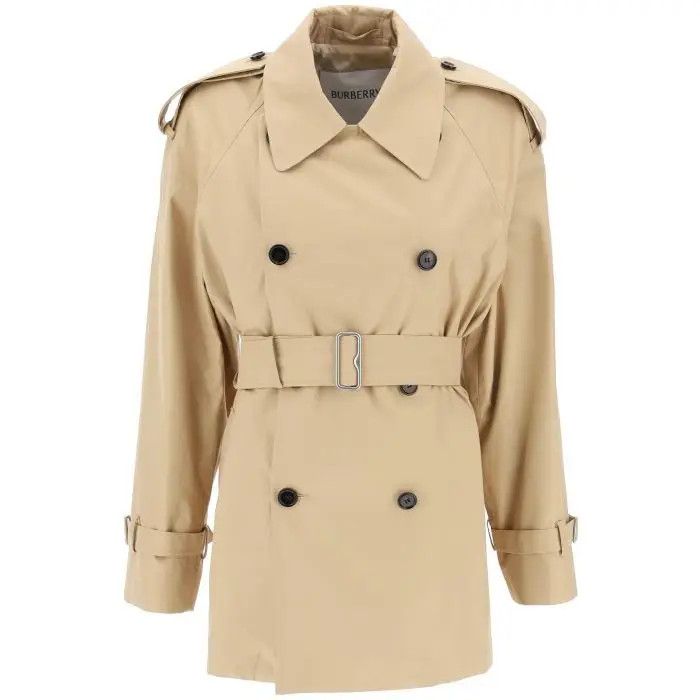 image of Burberry O1S22I1N0424 Double Breasted Trench Coat In Beige, Women's (Size XS)