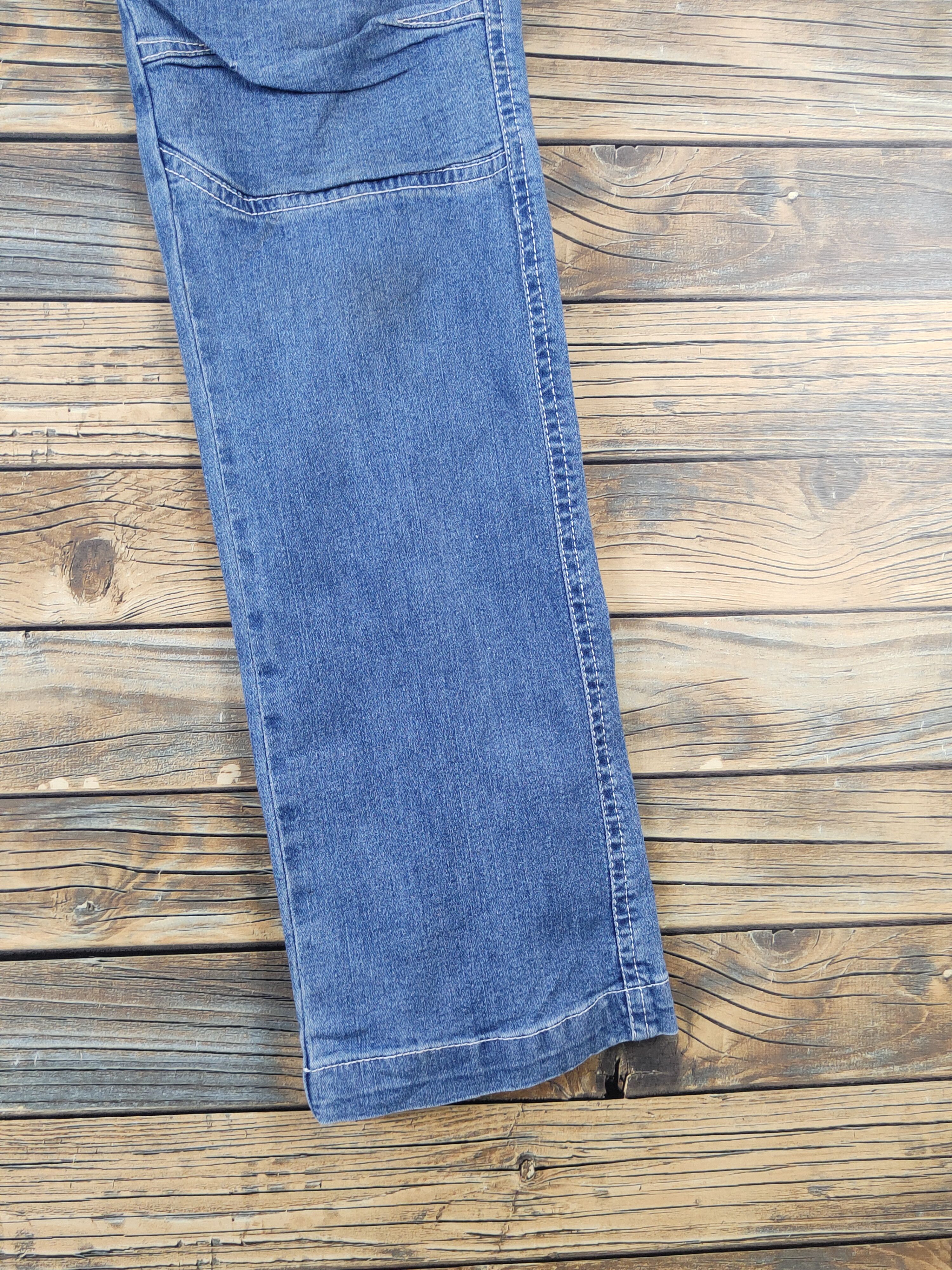 Japanese Brand Tora Blue Distressed Ripped multipocket denim Jeans #W1963 Size US 32 / EU 48 - 7 Thumbnail