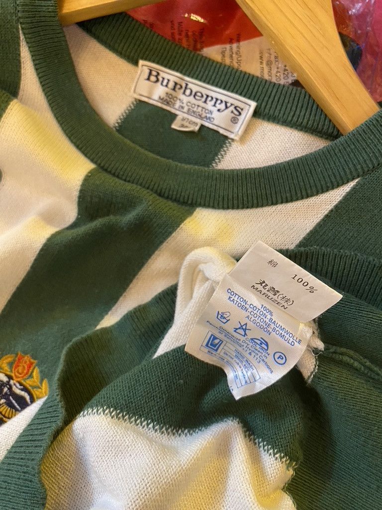 Burberry 90s Burberry Centre Crest Vertical Striped Knit Jumper Size US S / EU 44-46 / 1 - 7 Thumbnail