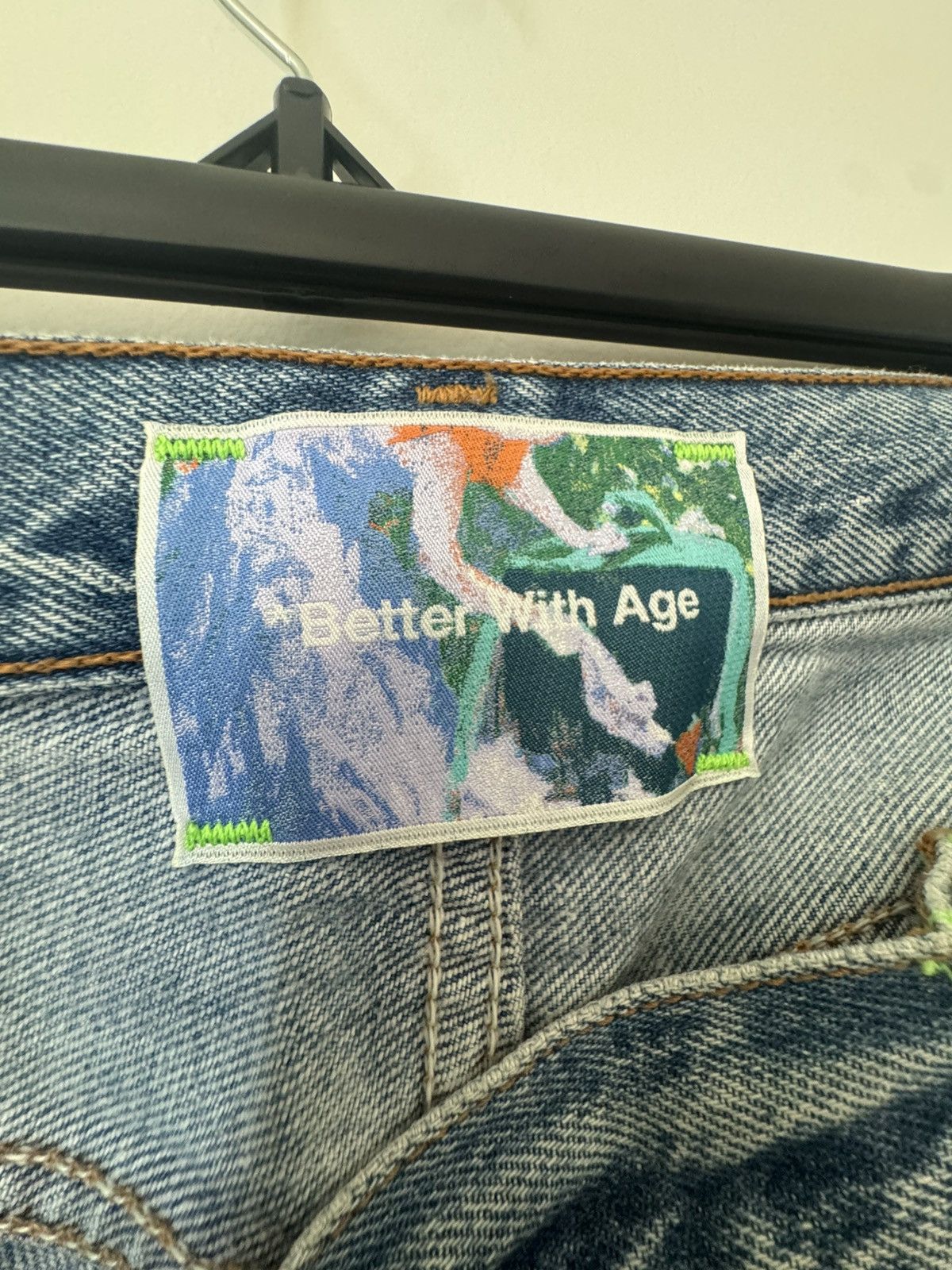 Better With Age Better With Age Pin Denim Shorts Indigo Blue, Size 33 Size US 33 - 7 Thumbnail