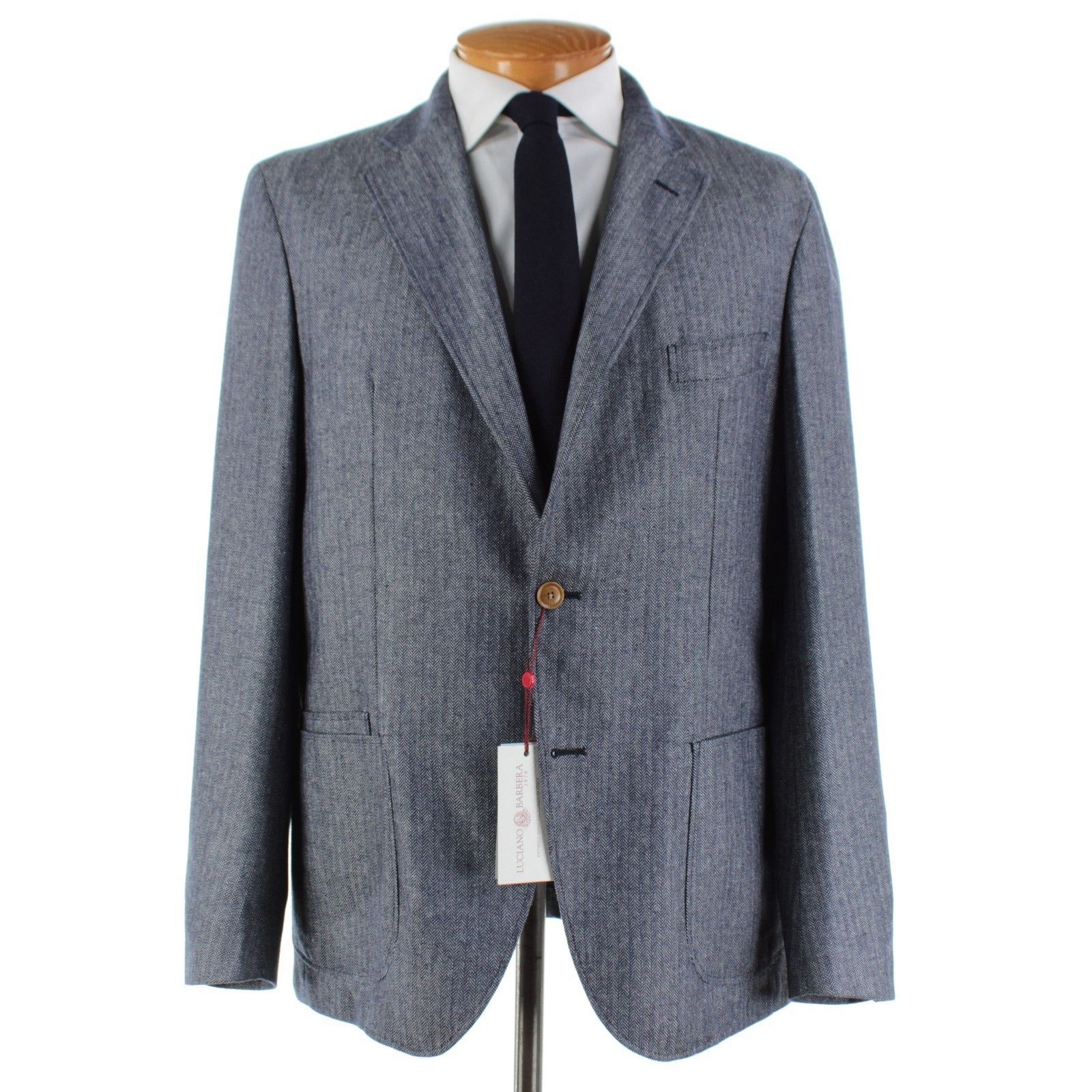 Luciano Barbera Luciano Barbera Sport Coat Size 46 US in Blue Size 46R - 1 Thumbnail