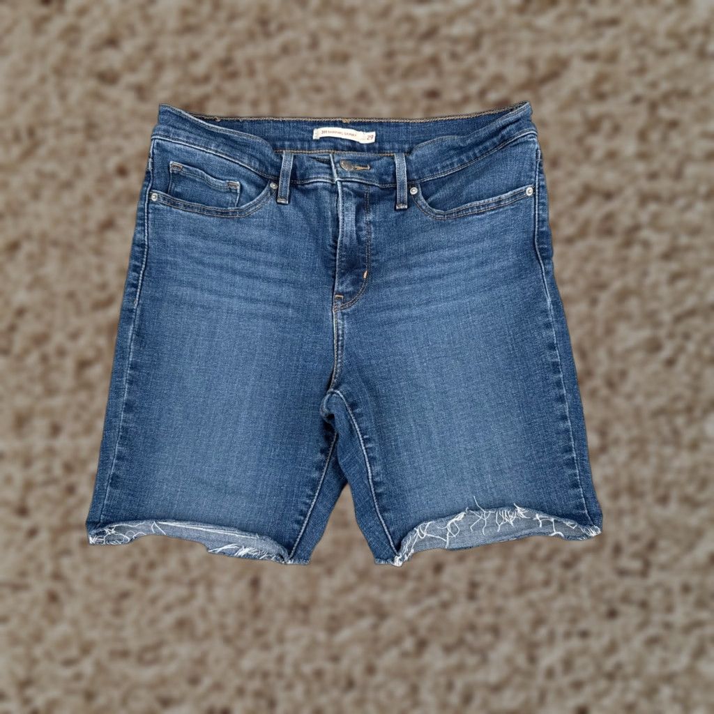 Levi's Levi's Shorts Women 29 Blue Cut Off 514 Medium Wash Cotton Blend Zip Fly 29x7 Size 29" - 1 Thumbnail