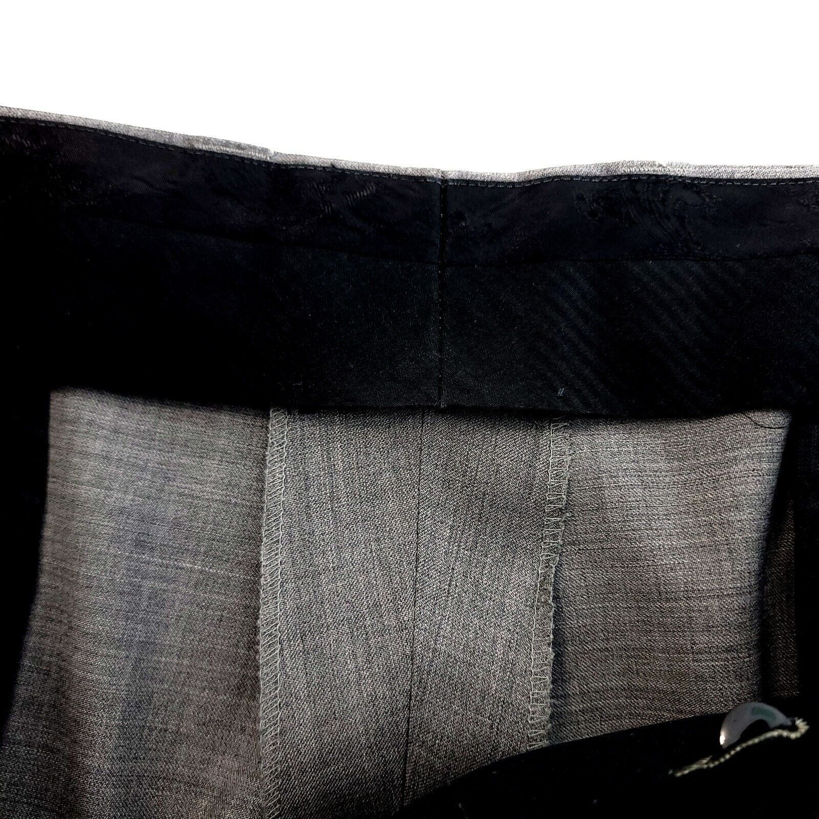Joseph Abboud Joseph Abboud Gray Wool Twill Pleated Cuffed Mid Rise Dress Size 38R - 4 Thumbnail