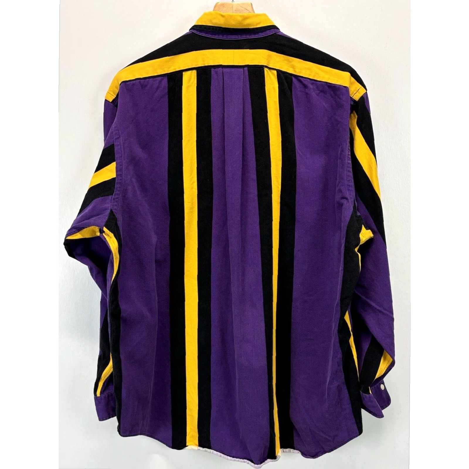 Ralph Lauren VINTAGE Ralph Lauren Button Down Shirt Striped Long Sleeve XL Men Purple Black 90s Cotton Button Up Size US XL / EU 56 / 4 - 3 Thumbnail