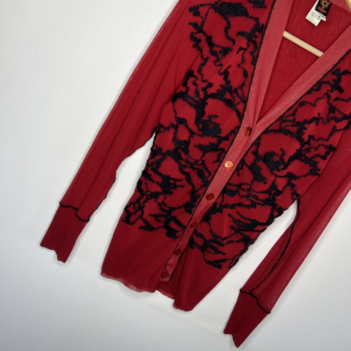 Jean Paul Gaultier Jean Paul Gaultier JPG Soleil Red Cardigan Vintage Mesh Top Size M / US 6-8 / IT 42-44 - 2 Thumbnail