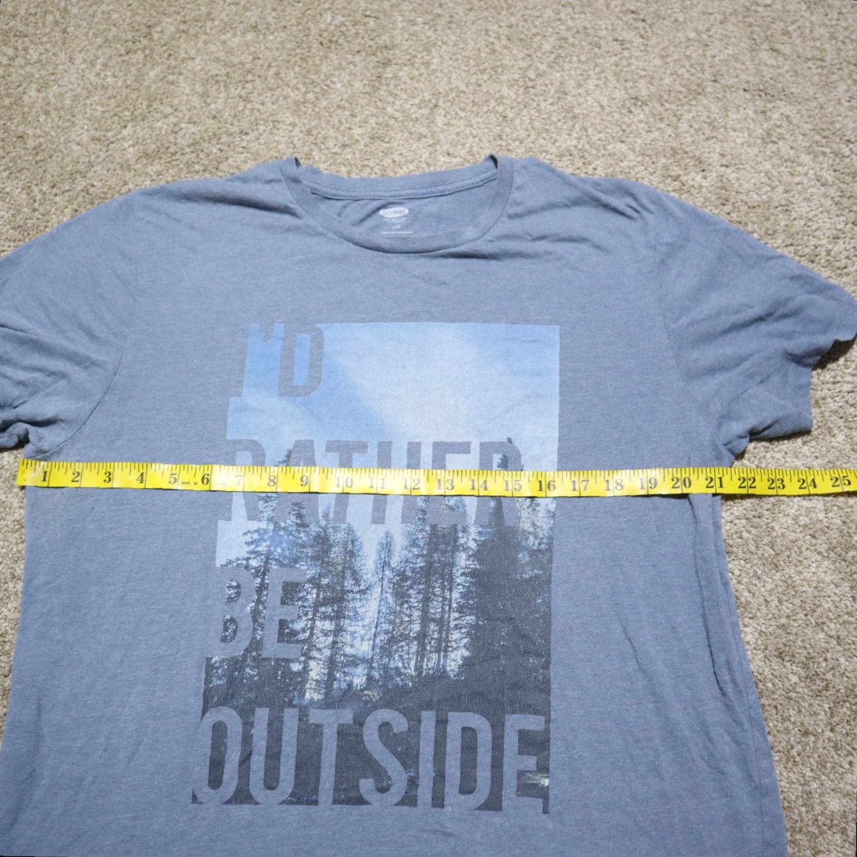 Old Navy Old Navy Shirt Mens Adult Medium Blue "I'd Rather Be Outside" T-Shirt Size US 31 - 4 Thumbnail