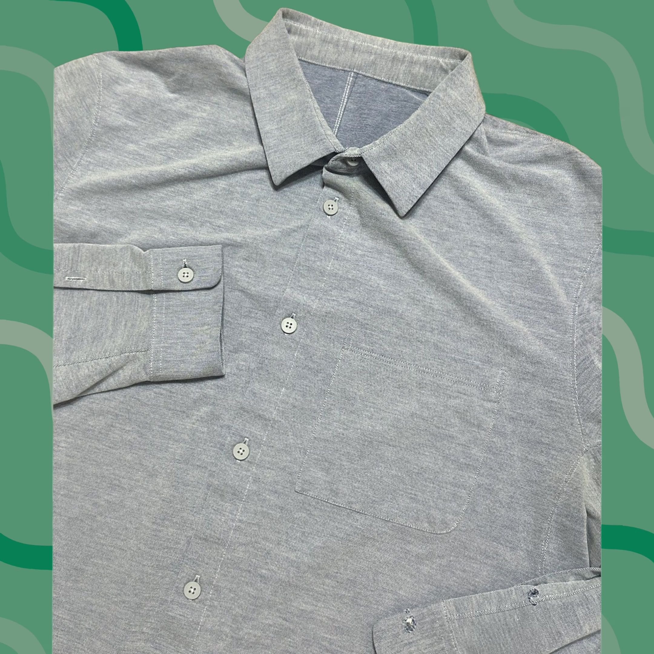 Lululemon Lululemon Commission Button-Up Light Blue Performance Stretch Office Shirt Sz L Men Button-Up Sleeve Missing (Stitchable) Collared Long Sleeve Black? Size US L / EU 52-54 / 3 - 1 Thumbnail