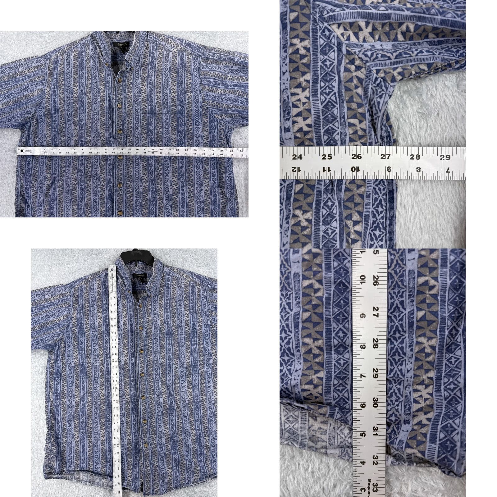 Vintage VINTAGE Cambridge Classics Shirt Adult 2XL Blue Beige Tribal Print Cotton Beach Hawaiian Vacation Resort Paisley Short Sleeve Mens Size US XXL / EU 58 / 5 - 8 Thumbnail