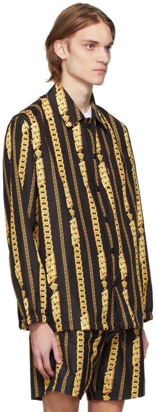 Versace o1y0525 Patterned Shirt in Black/Gold Size US L / EU 52-54 / 3 - 2 Thumbnail
