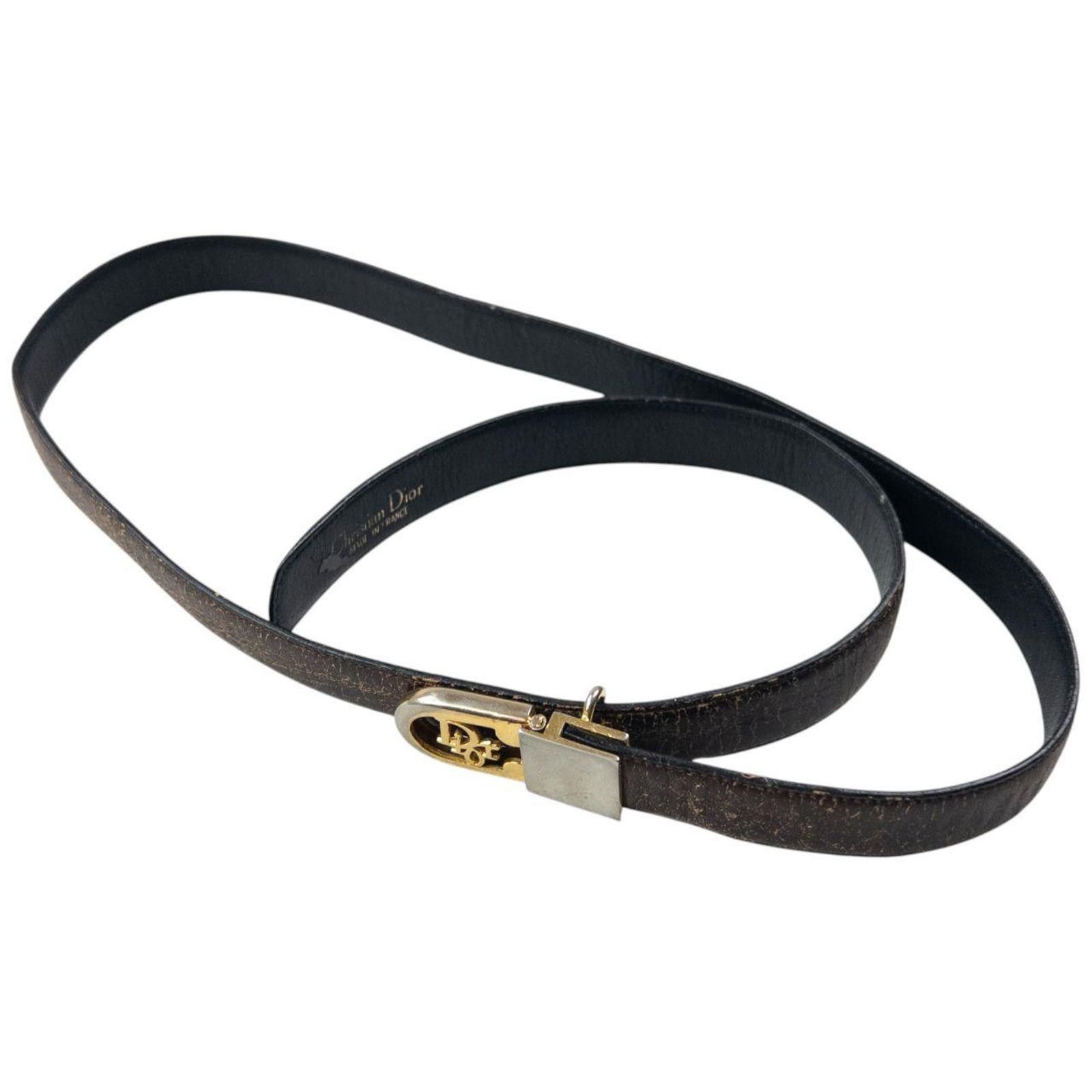 Dior Vintage 80s Dior Leather Belt Size W23 Size ONE SIZE - 3 Thumbnail