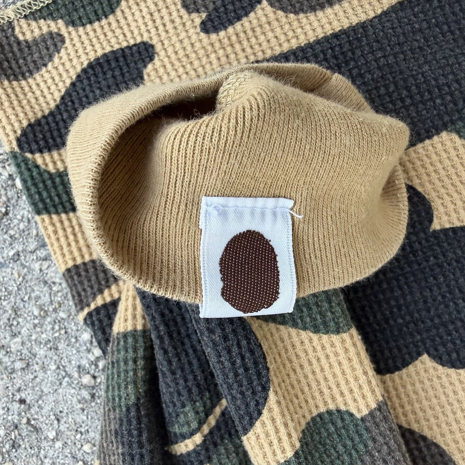 Bape A Bathing Ape Bape Camo Waffle Knit Thermal Henley Shirt Size US L / EU 52-54 / 3 - 5 Thumbnail