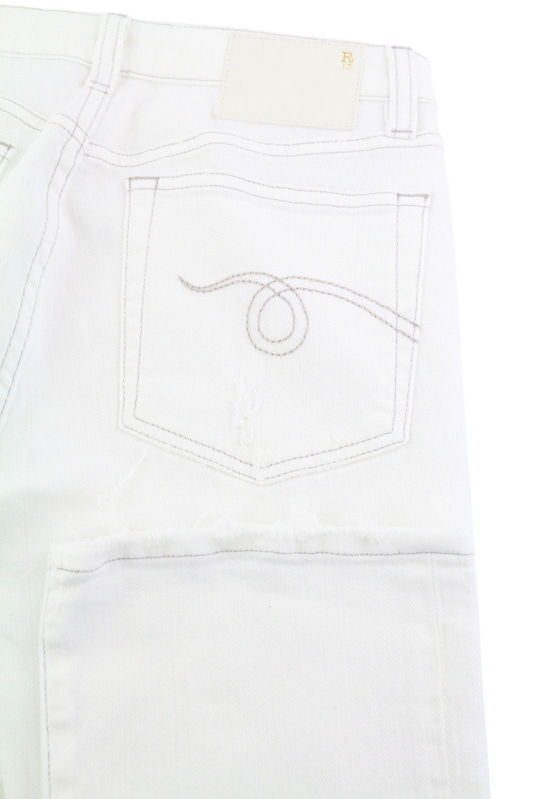 R13 KICK 26 Zip Fly Bale White Bootcut Ankle Jeans 84471 Size 26" / US 2 / IT 38 - 6 Thumbnail