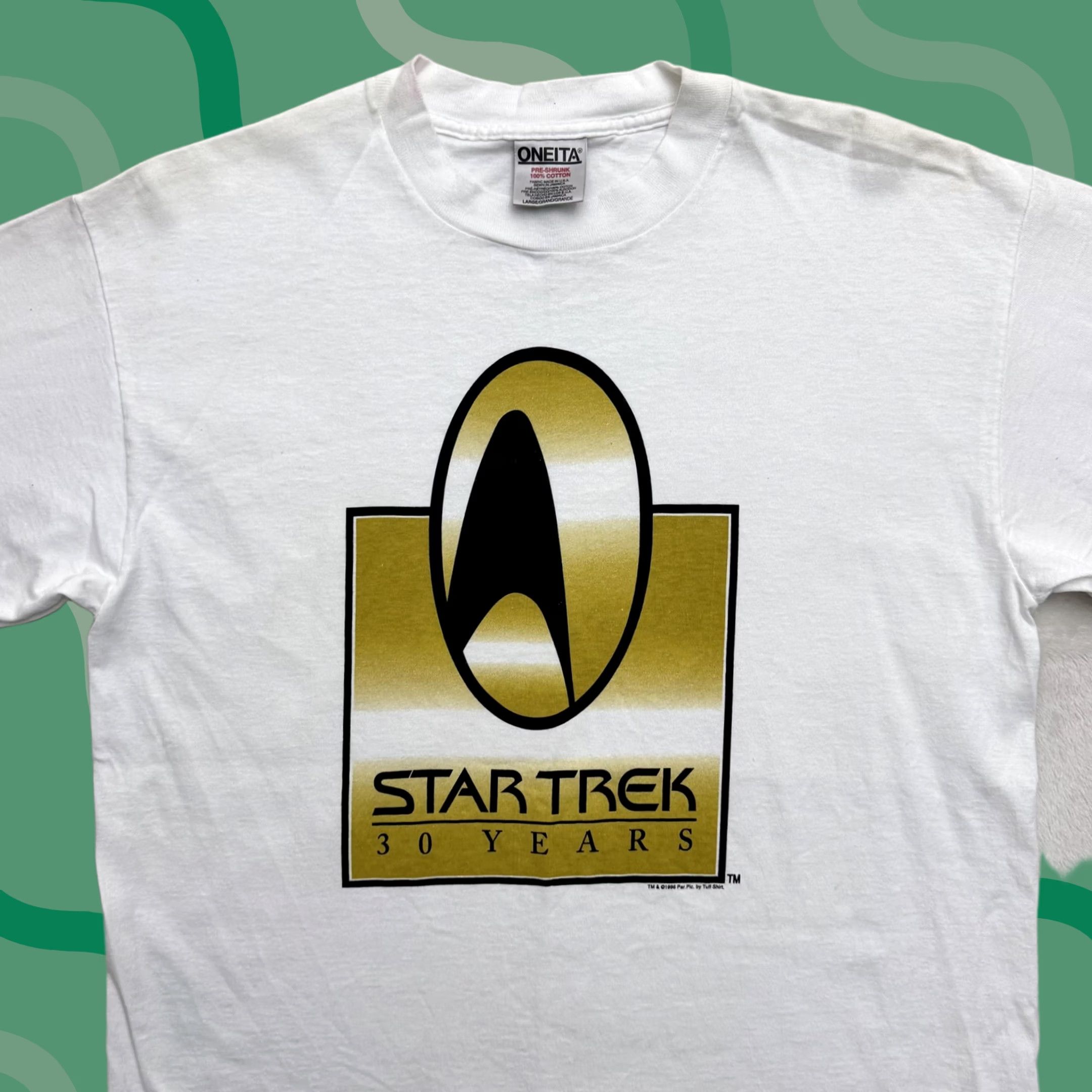 Vintage VINTAGE Oneita Star Trek Shirt Mens Large White 30 Years 1996 Graphic Tee Size US L / EU 52-54 / 3 - 1 Thumbnail