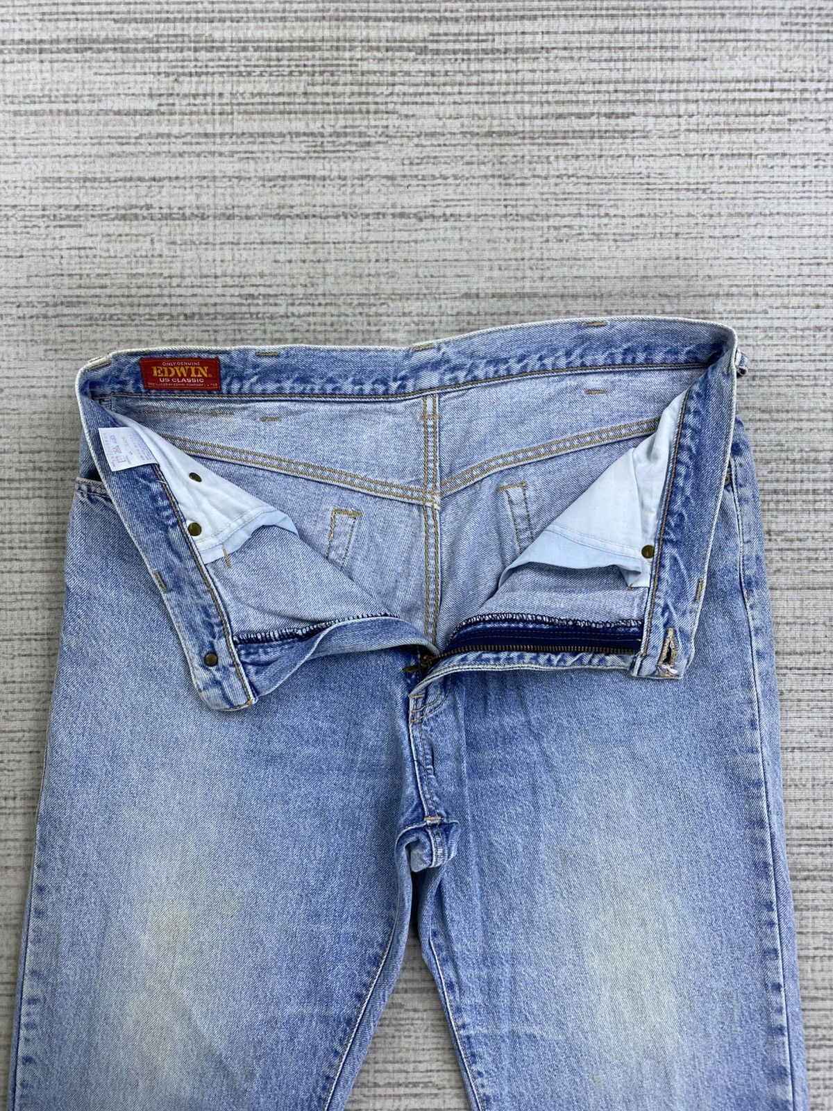 Edwin × Japanese Brand × Vintage Vintage 90s Edwin US Classic Light Blue Denim Pants Size US 35 - 6 Thumbnail