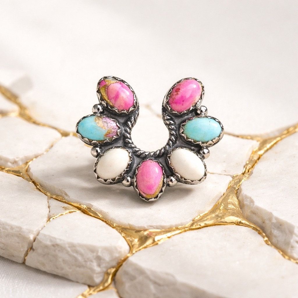 & Other Stories Cotton Candy Naja Sterling Silver Handmade Ring Adjustable Size ONE SIZE - 2 Thumbnail