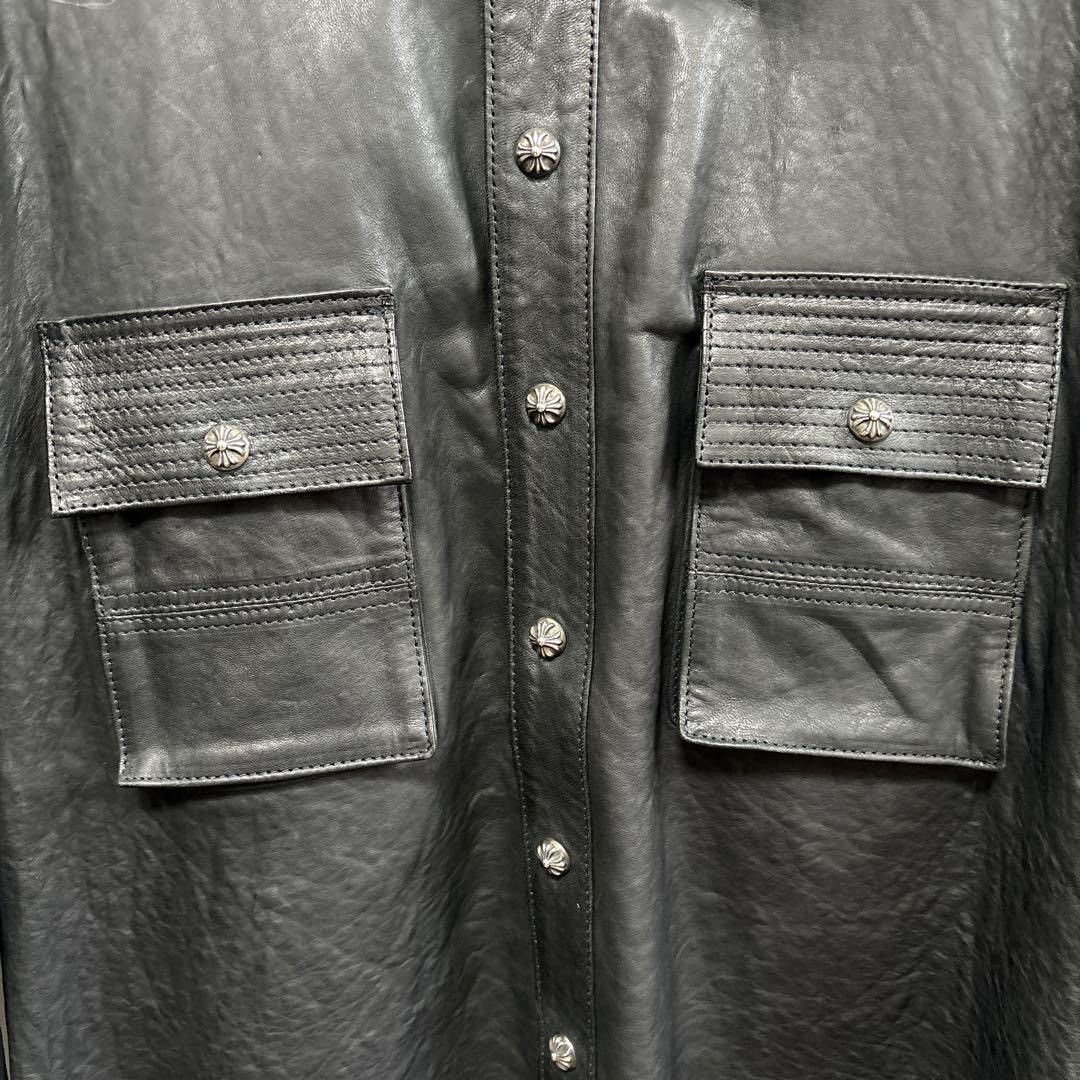NEW Receipt Chrome Hearts Travis Scott Leather Shirt jacket
