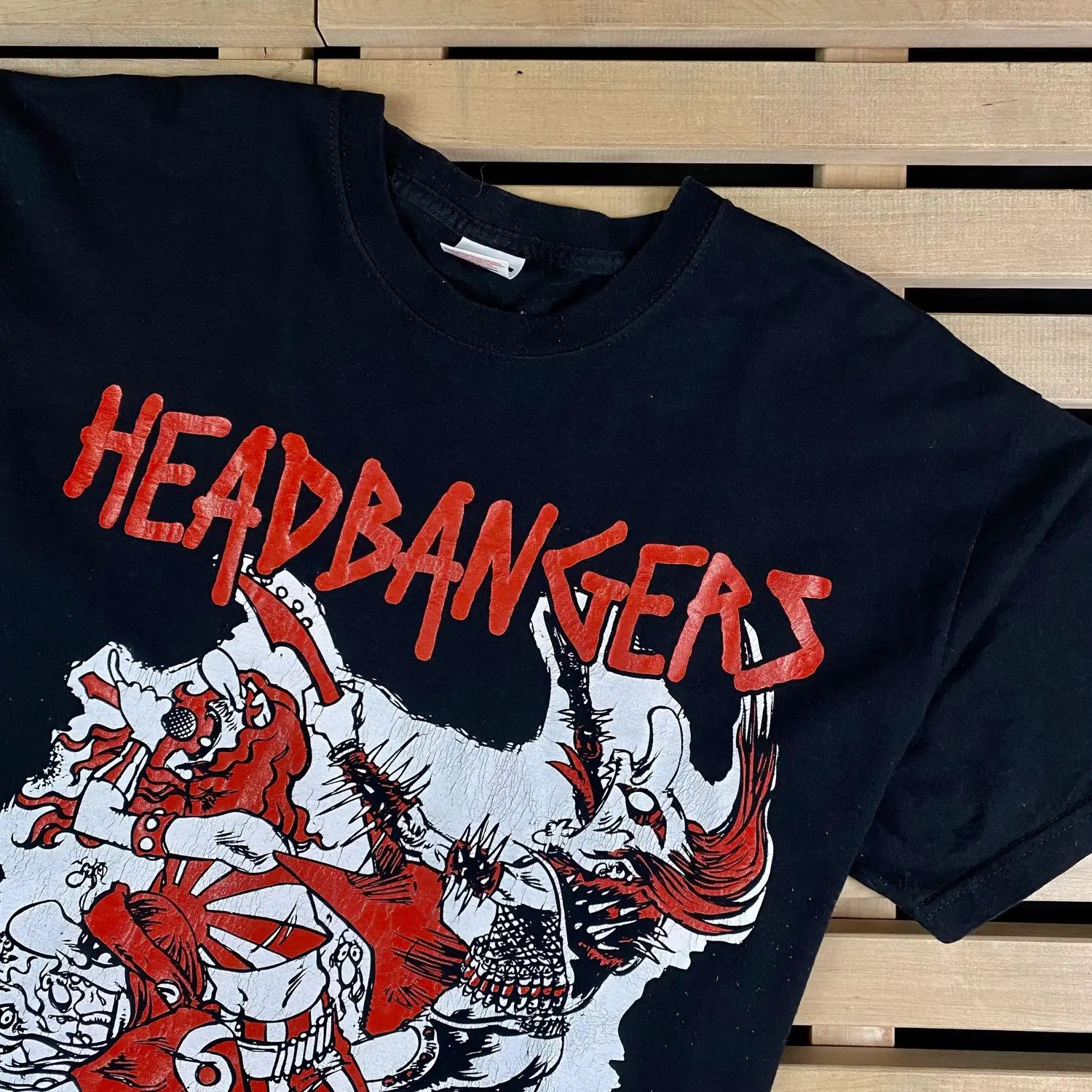Band Tees Mens Vintage T Shirt Headbangers United Size L Size US L / EU 52-54 / 3 - 2 Thumbnail