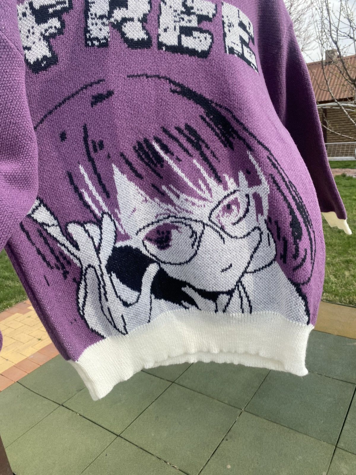 Japanese Brand Purple anime girl sweater, oversized manga knit jumper Size XL / US 12-14 / IT 48-50 - 4 Thumbnail