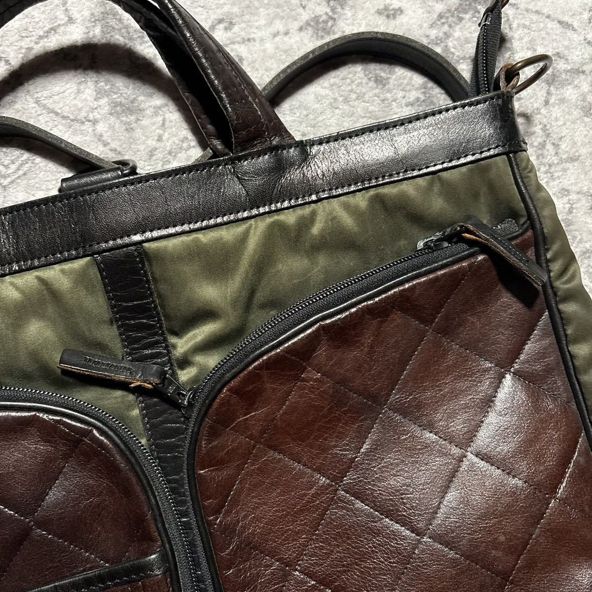 Isamu Katayama Backlash Isamu Katayama Backlash Buffalo Fake Quilt Leather Bag Size ONE SIZE - 3 Thumbnail