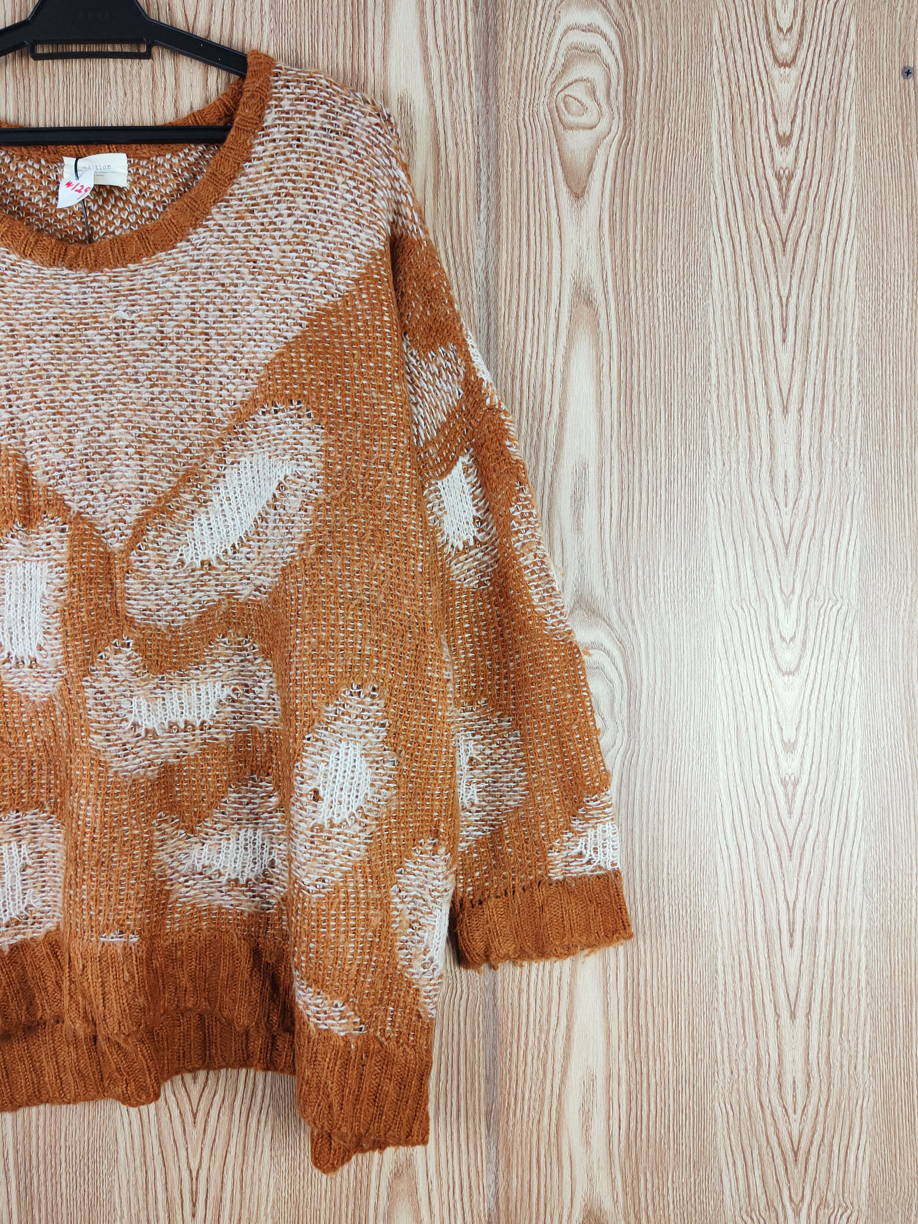 Japanese Brand × Vintage Edition Brown art Knitwear Sweatshirts #W129 Size US XL / EU 56 / 4 - 5 Thumbnail